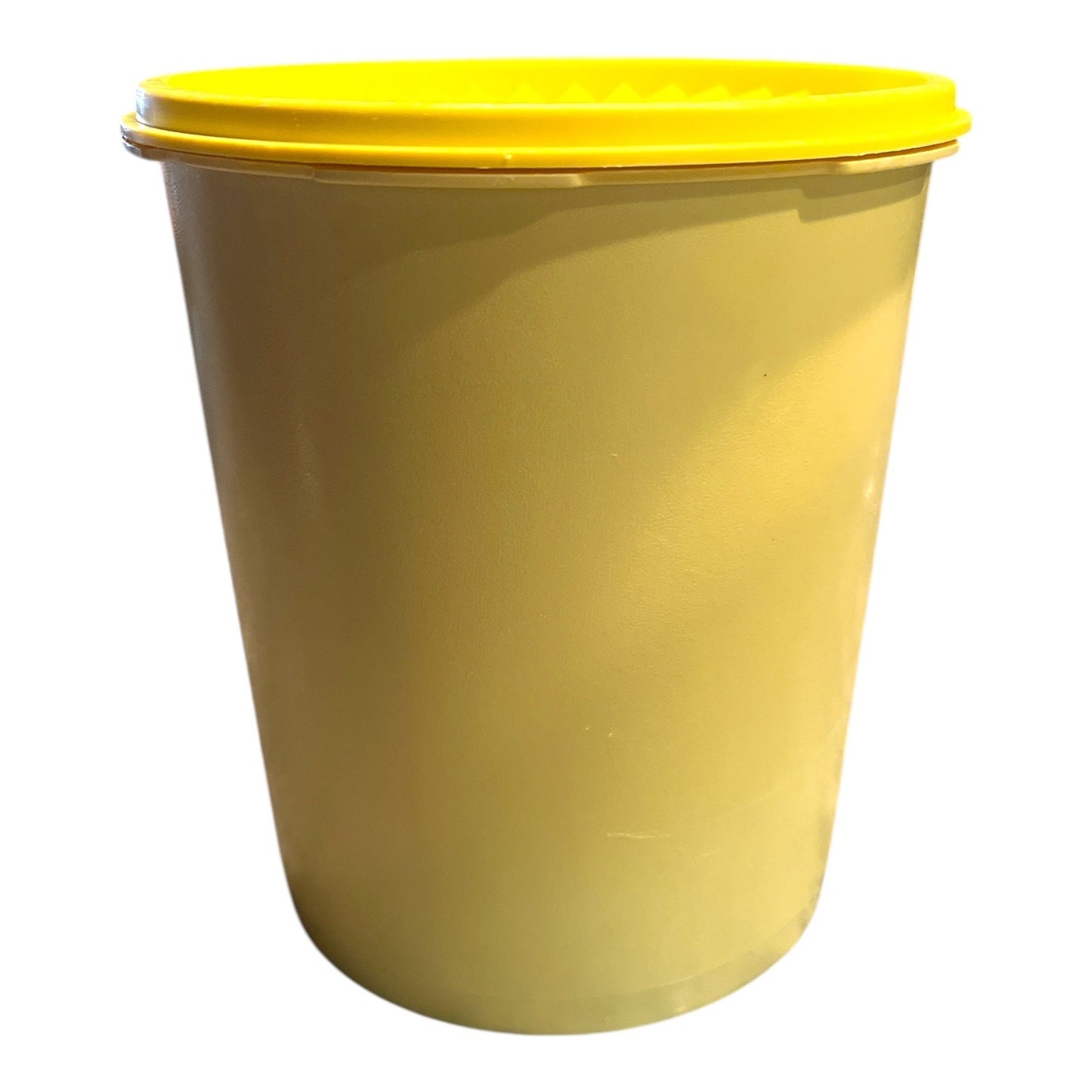 Tupperware Yellow Cookie Canister With Lid 6.5" X 7.5" Vintage Retro Plastic Storage Container