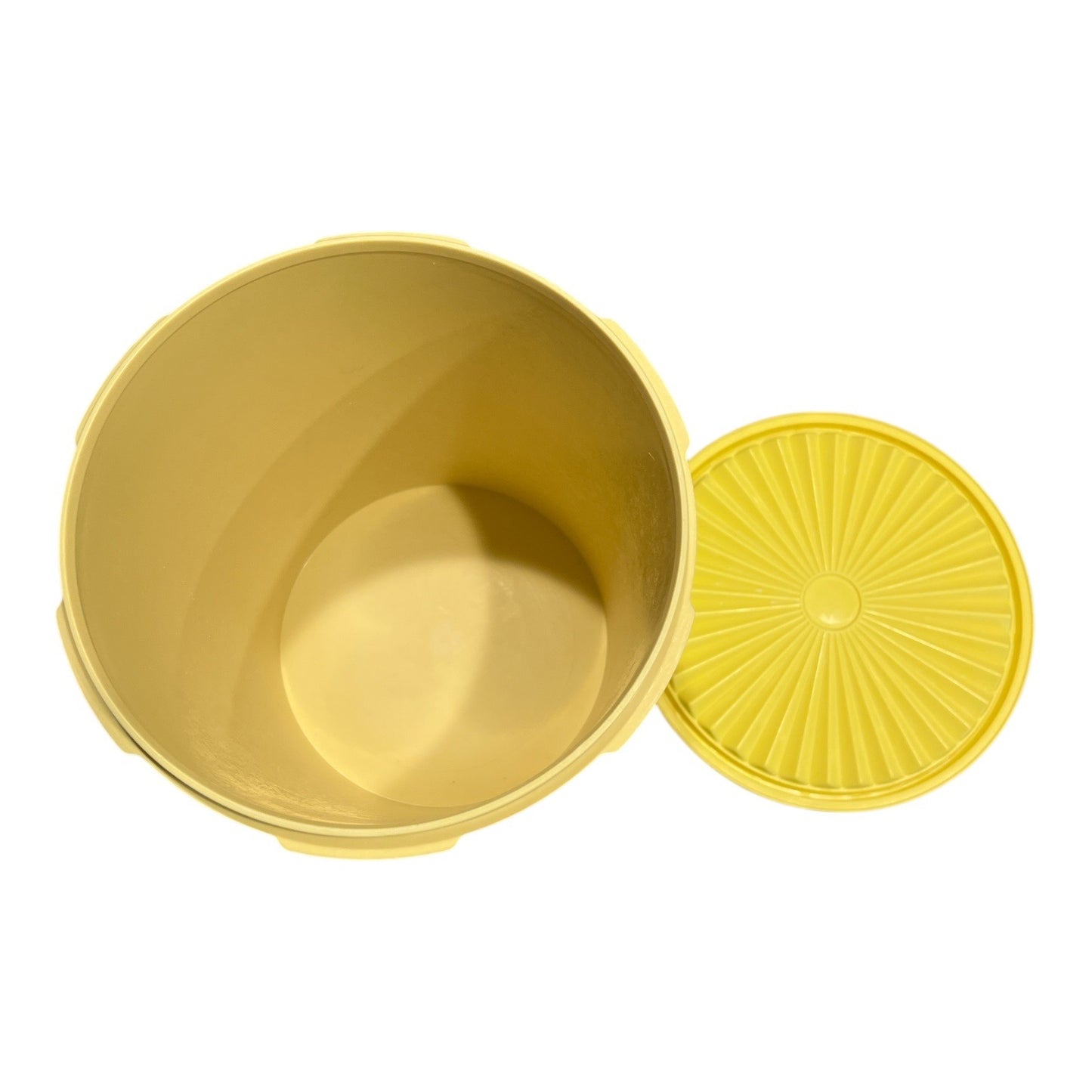 Tupperware Yellow Cookie Canister With Lid 6.5" X 7.5" Vintage Retro Plastic Storage Container