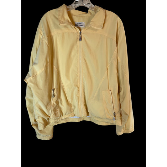 Vintage Koret Sport Women’s Yellow Zip-Up Windbreaker Jacket XL