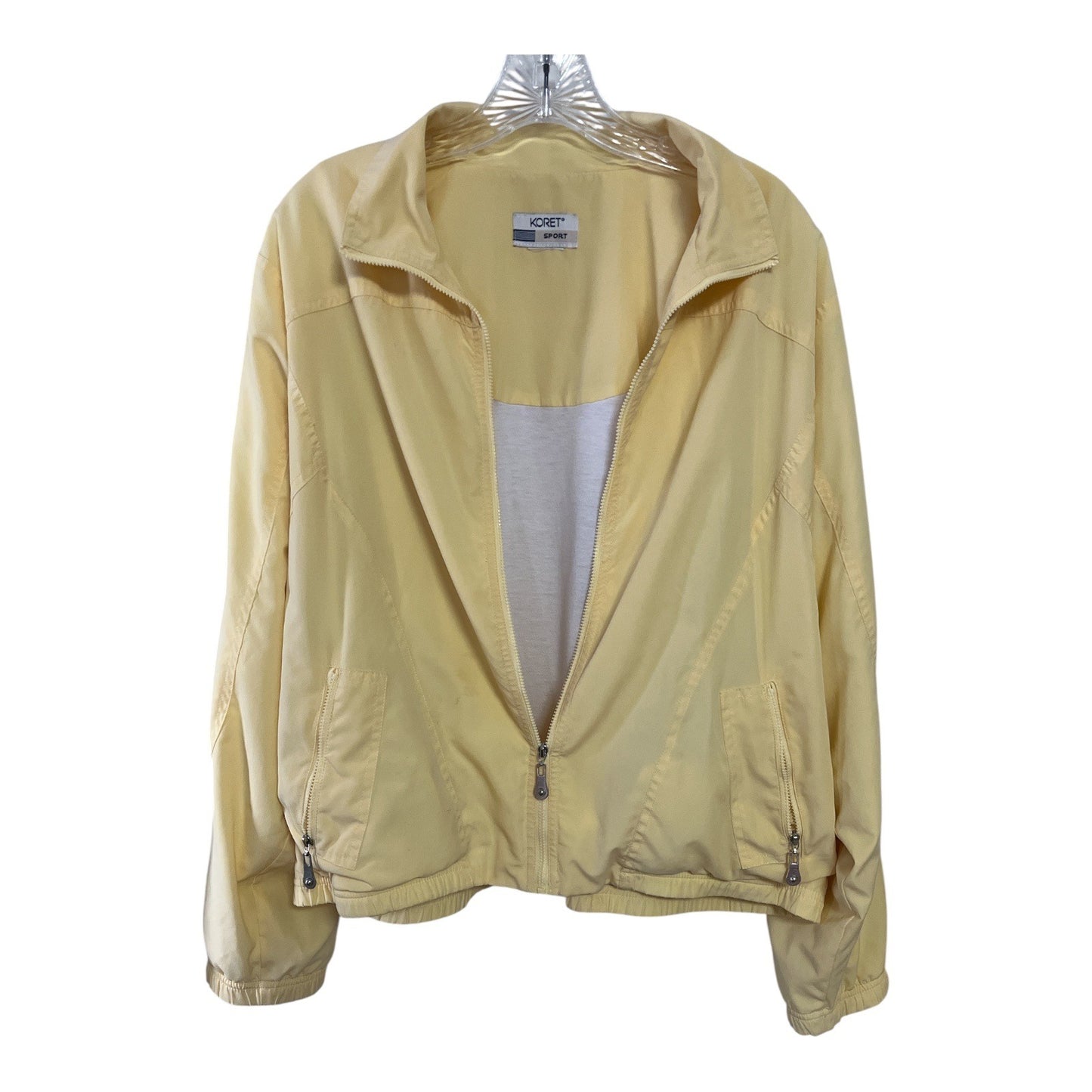 Vintage Koret Sport Women’s Yellow Zip-Up Windbreaker Jacket XL