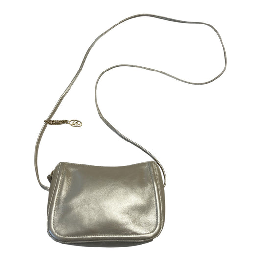 Vintage Liz Claiborne Leather Co. Mini Crossbody Bag – Champagne Leather – LC Gold Charm – Y2K Purse