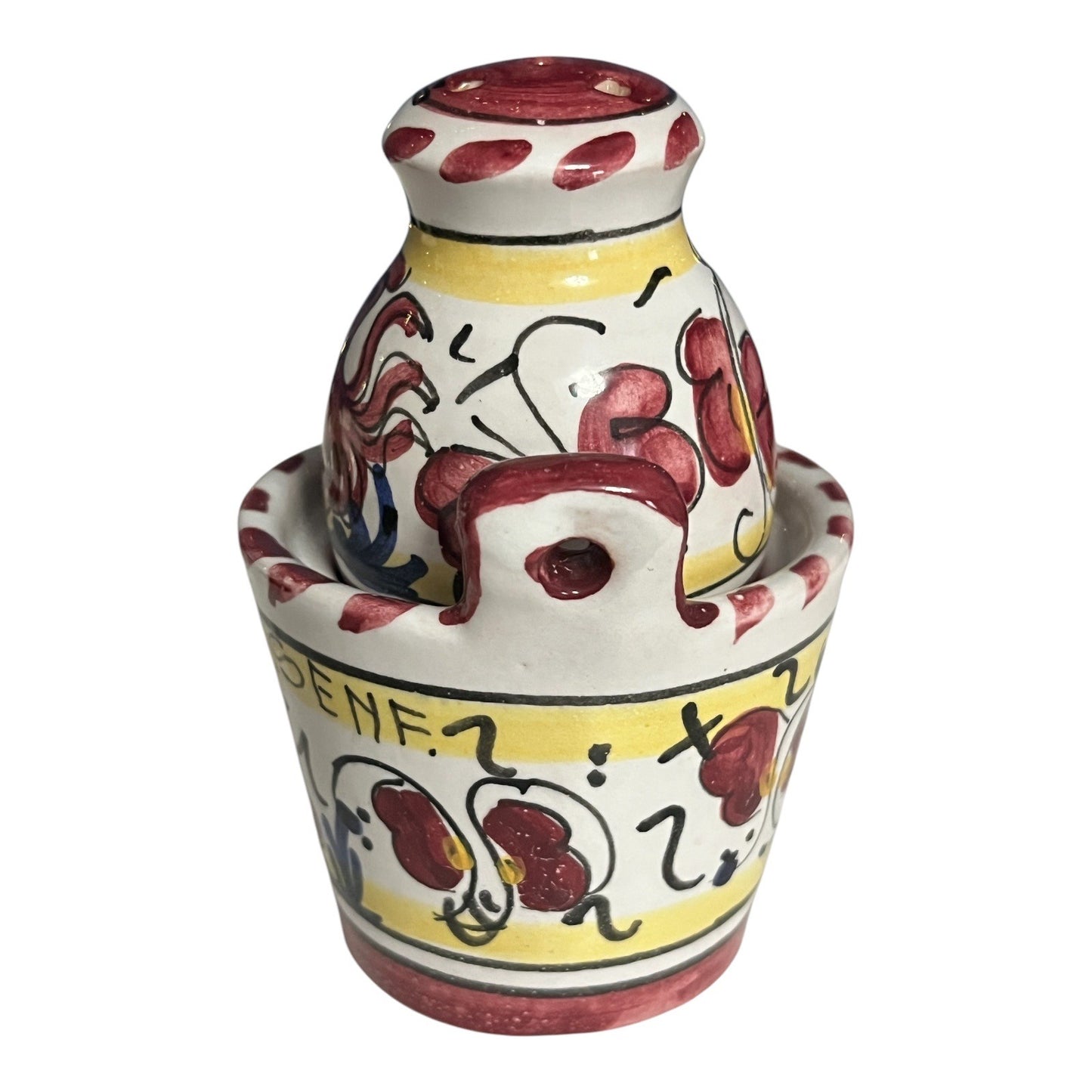VTG Hand-Painted Ceramic Mustard Pot with Rooster Design – Made in Germany