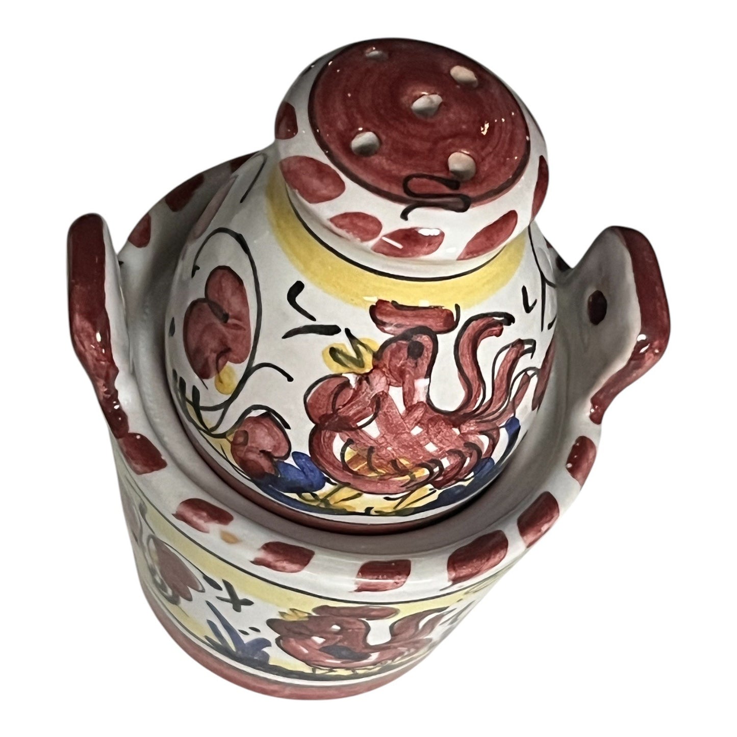 VTG Hand-Painted Ceramic Mustard Pot with Rooster Design – Made in Germany