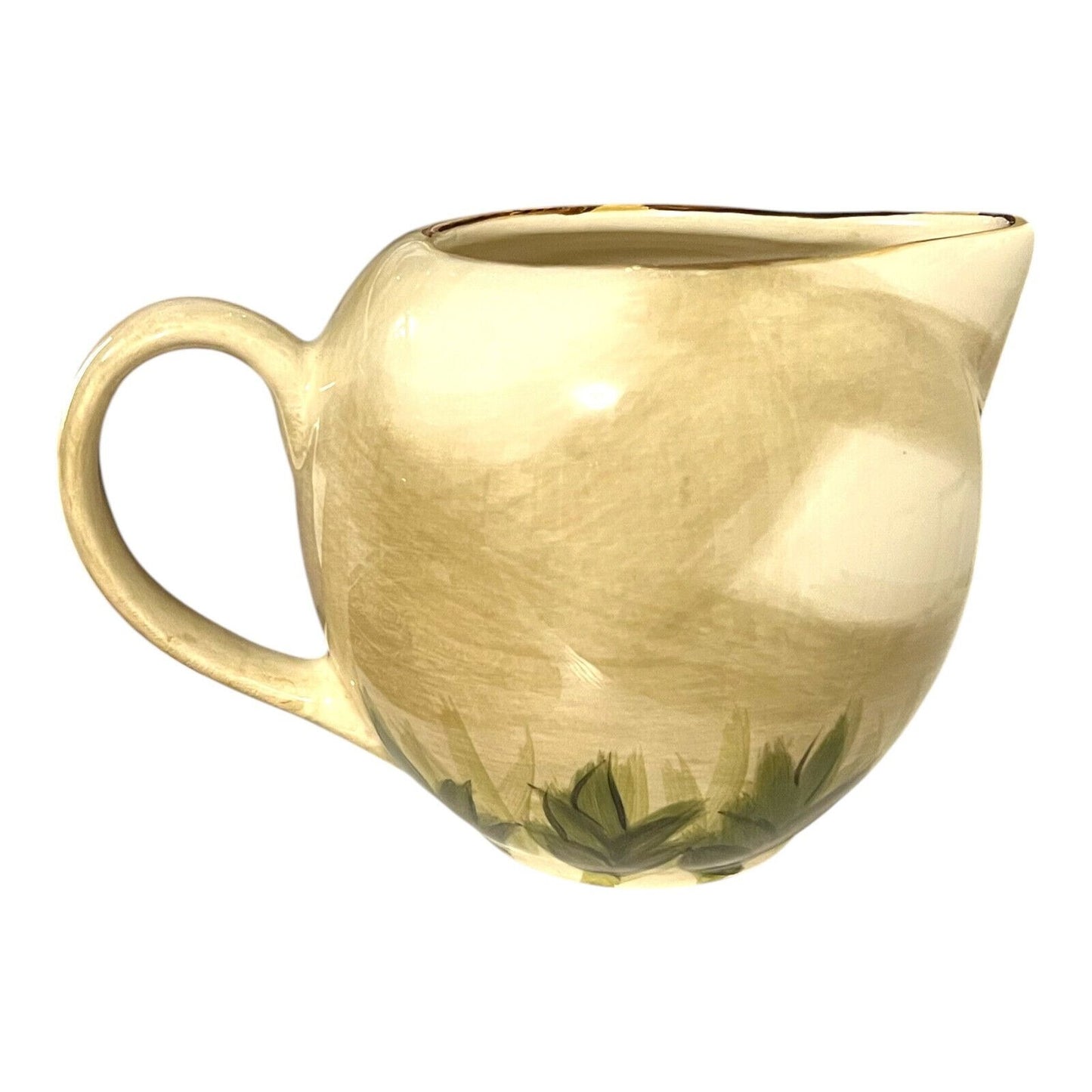 Tabletops Unlimited Kona Palm Tree Creamer Pitcher Hand Painted Tropical Coastal Decor