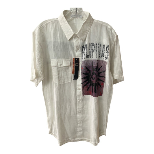 Obra Ni Juan Y2K White Cheesecloth Shirt Pilipinas Graphic Size L