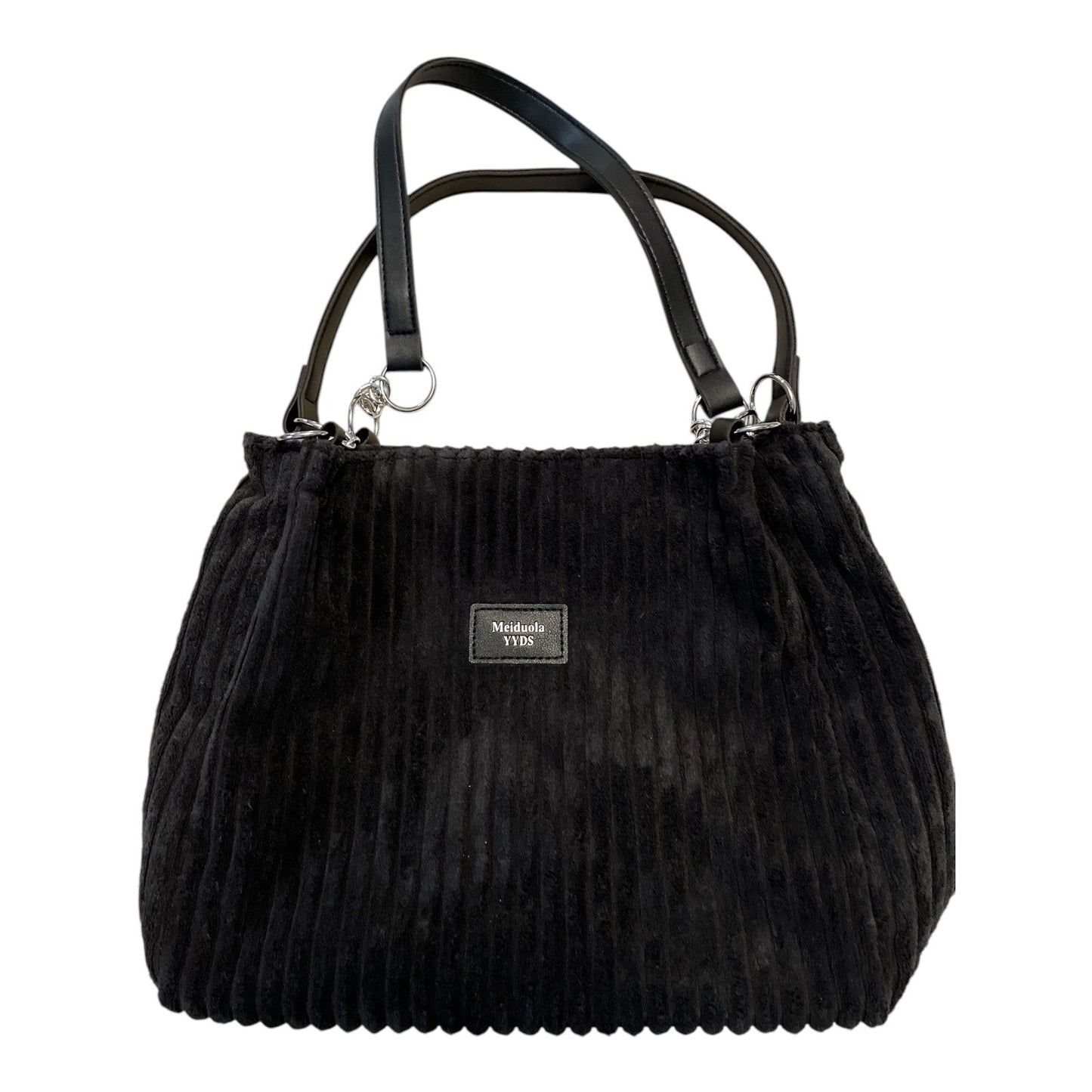 Meidudola YYDS Black Textured Handbag - Elegant and Versatile Accessory