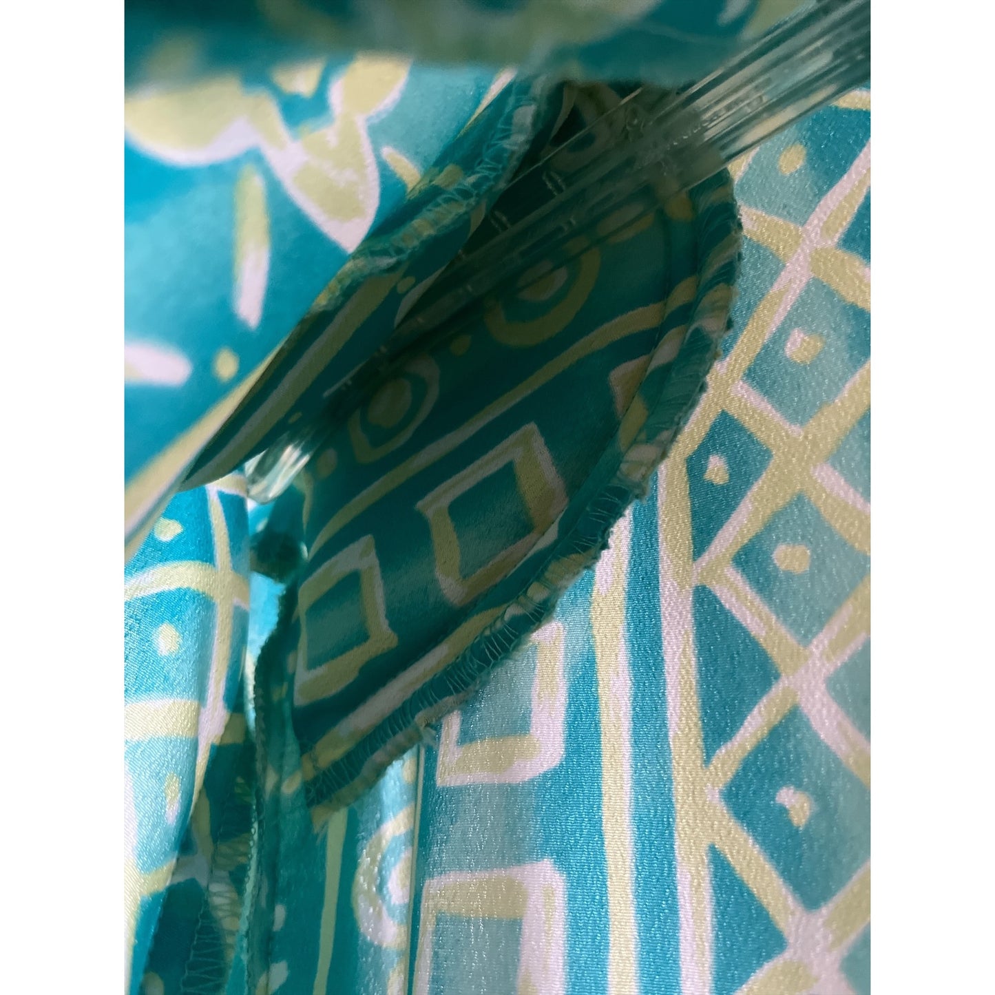 Teddi Plus Size Geometric Print Zip Front Jacket Aqua Blue Retro Windbreaker 2X 3X