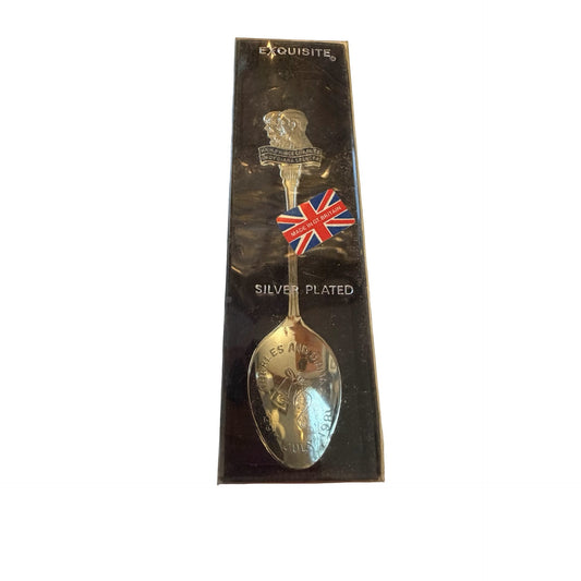 Vintage Prince Charles Lady Diana Spencer Royal Wedding Silver Plated Souvenir Spoon 1981