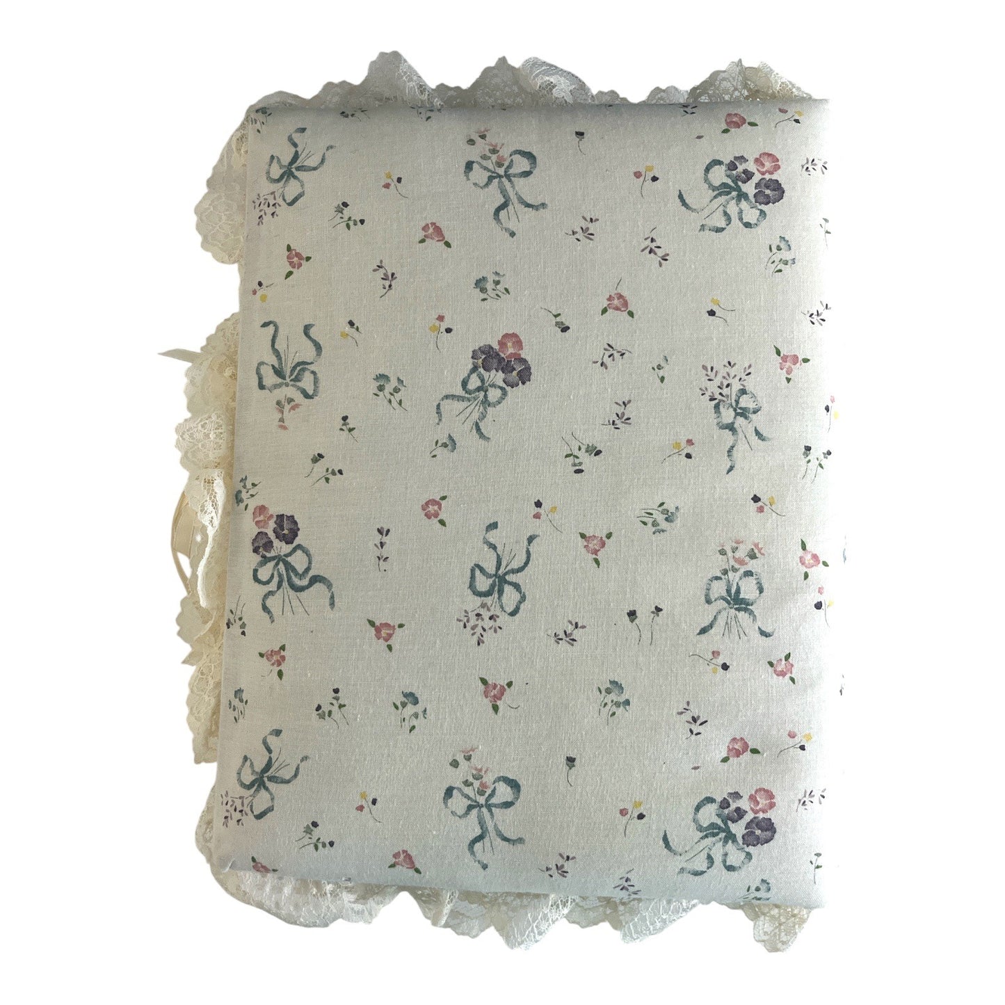 Vtg Fabric Lace Floral Photo Album 46 Pages Holds 4x6 Photos