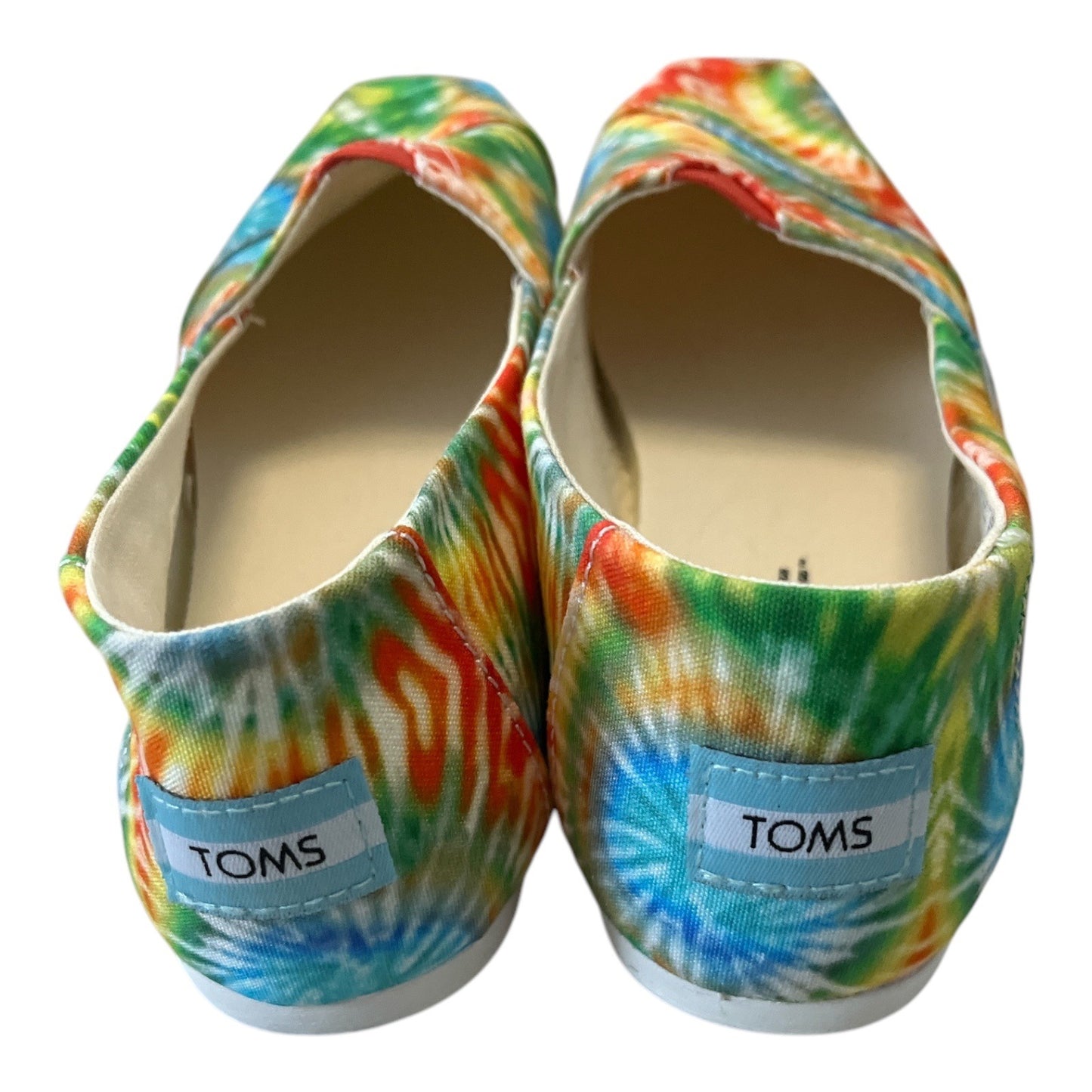 TOMS Tie Dye Canvas Slip On Shoes Womens 6.5 Rainbow Casual Flats