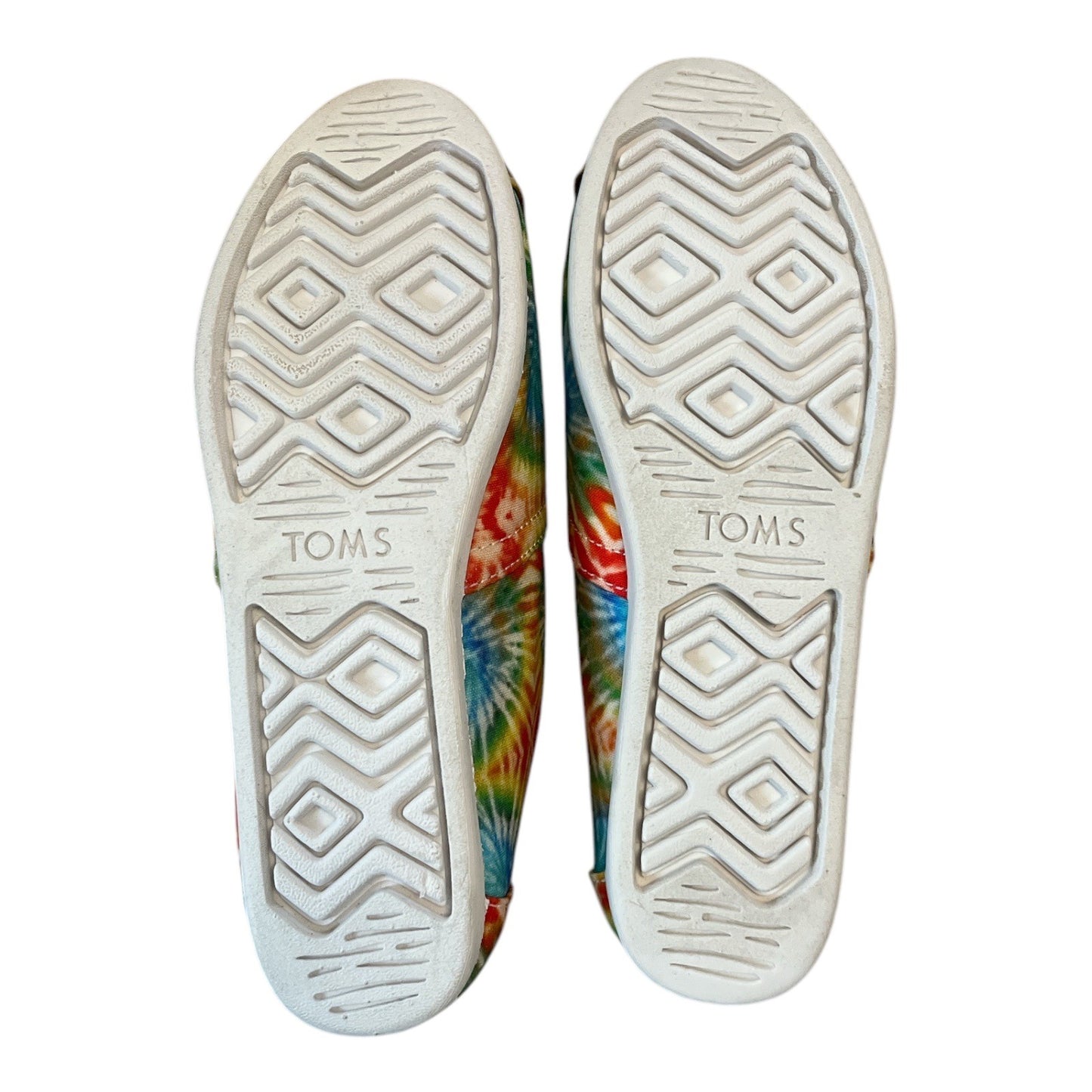 TOMS Tie Dye Canvas Slip On Shoes Womens 6.5 Rainbow Casual Flats