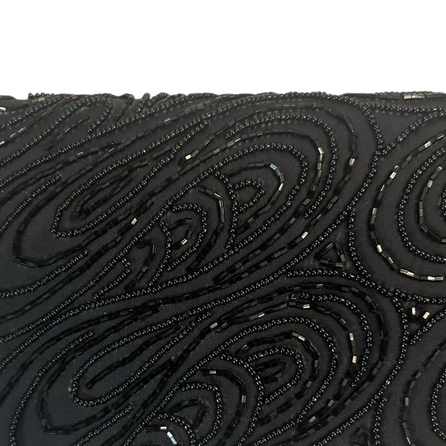 Vintage André Cellini Beaded Evening Bag – Black Clutch Shoulder Purse – 1980s