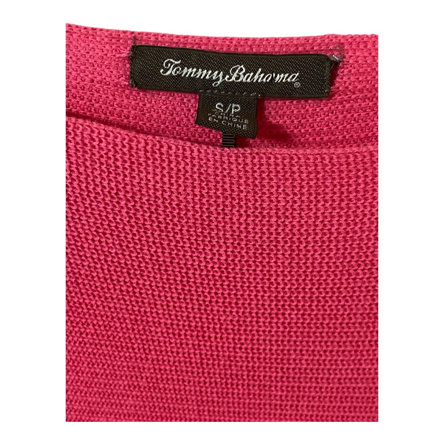 Tommy Bahama Early Y2K Pink Ribbed Knit Sweater Boatneck Long Sleeve