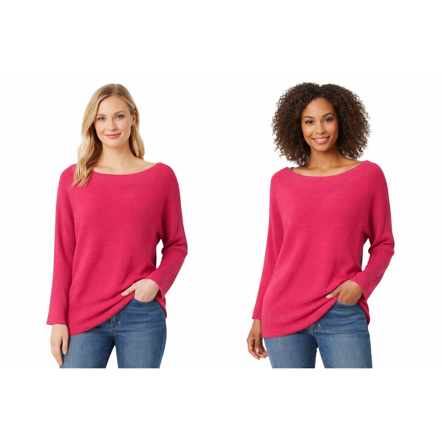 Tommy Bahama Early Y2K Pink Ribbed Knit Sweater Boatneck Long Sleeve