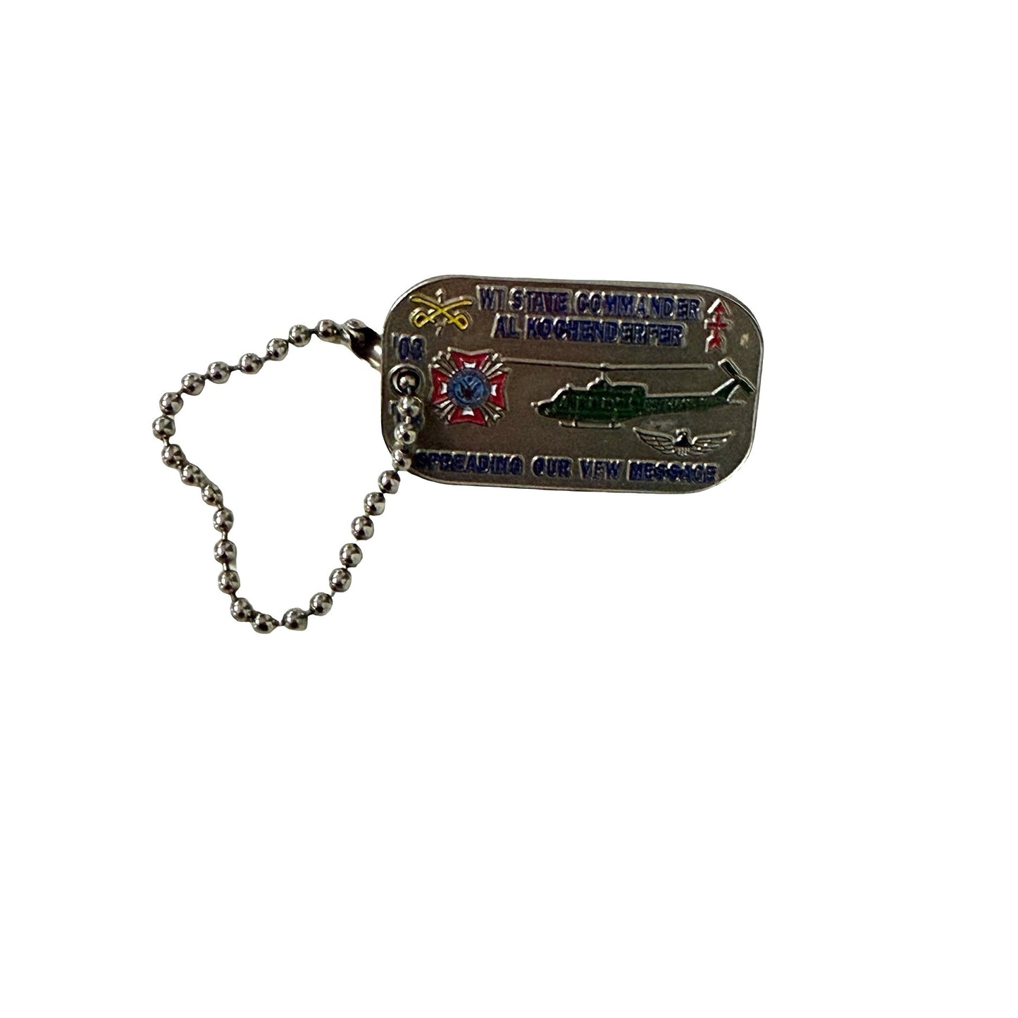 2003 VFW Wisconsin State Commander Al Kochenderfer Pin Military Veteran Helicopter Pinback