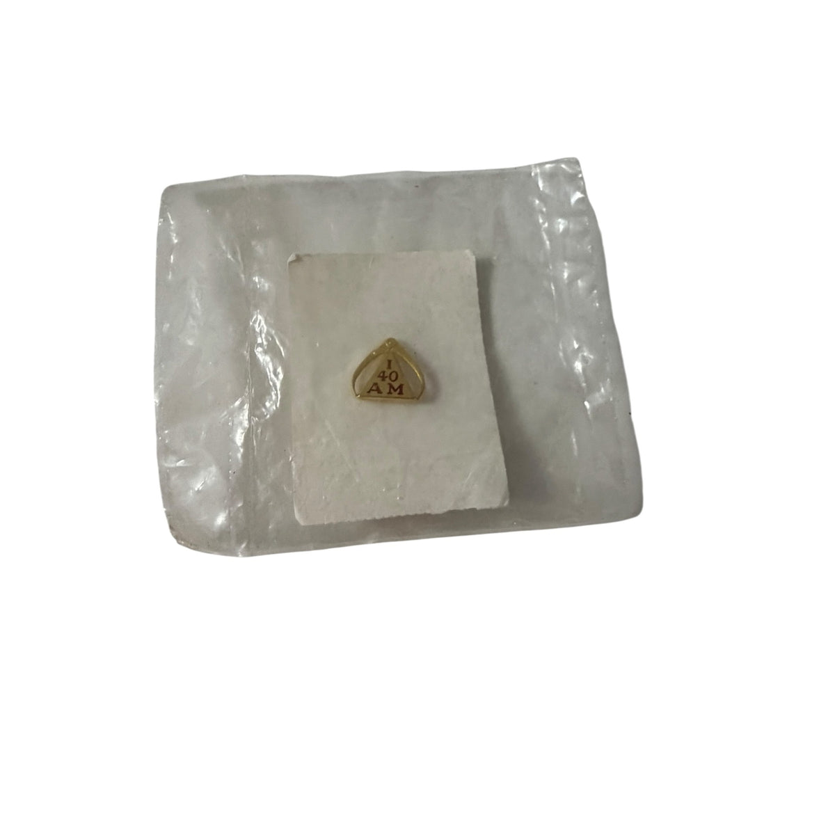 AA 40 Year Sobriety Anniversary Lapel Pin Gold Tone Triangle Recovery Milestone