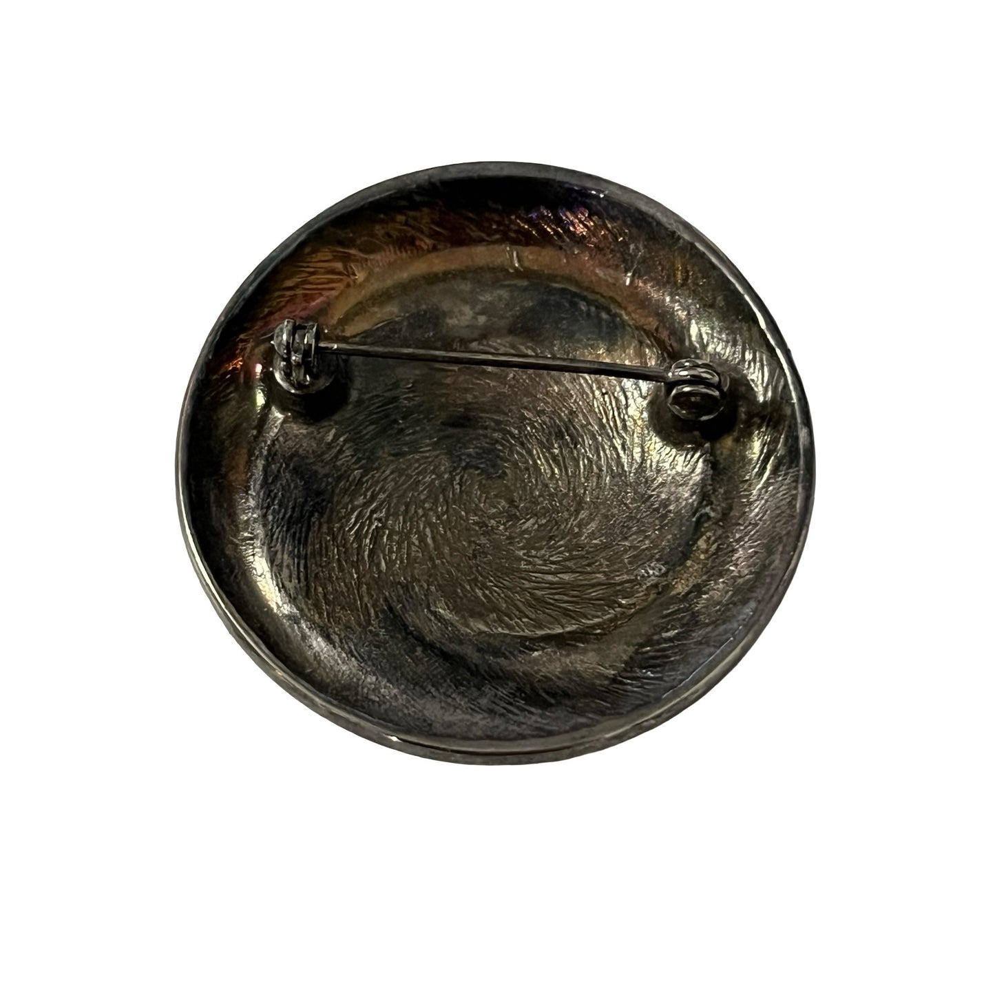 Vintage Two Tone Swirl Brooch Gold Silver Tone Abstract Spiral Pin 1.75 Inch