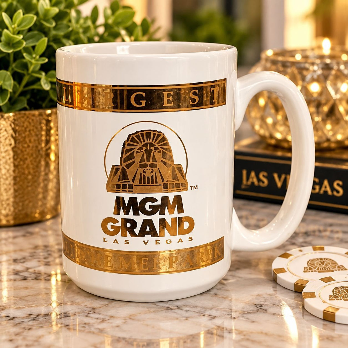 Vintage 1993 MGM Grand Las Vegas World's Largest Hotel Casino Theme Park Mug