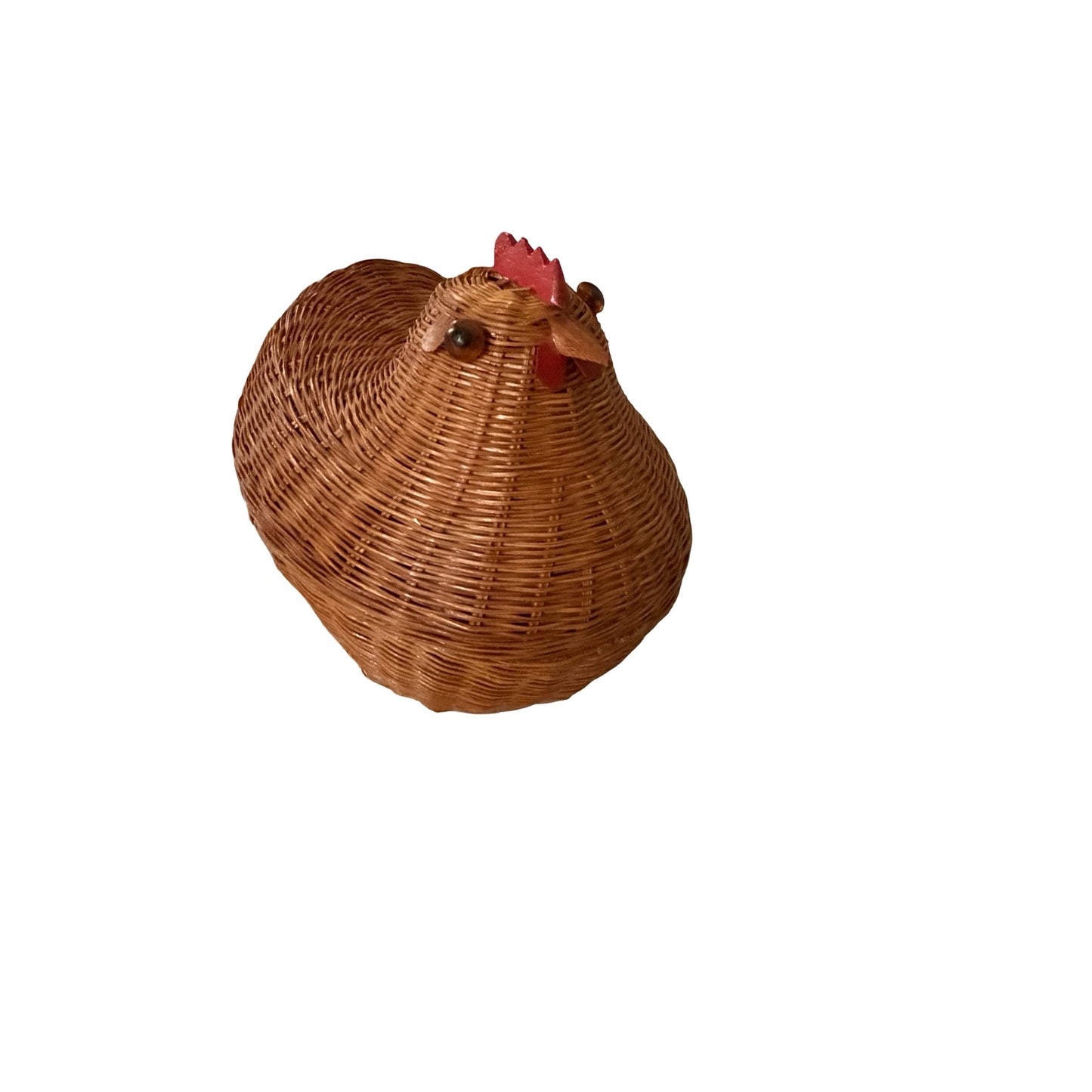 Vintage Wicker Hen On Nest Basket Hinged Lid Chicken Container Jiangxi Handicrafts