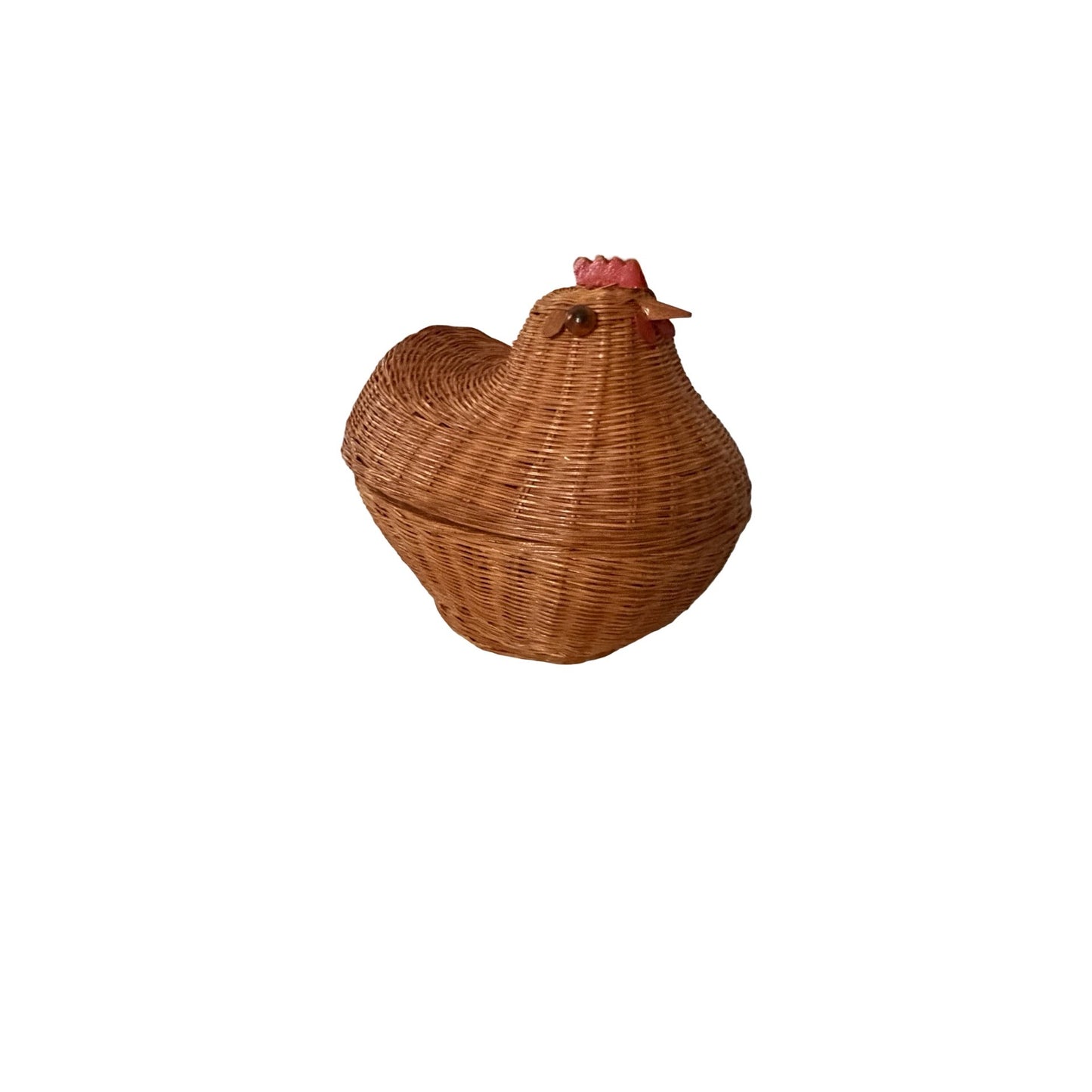 Vintage Wicker Hen On Nest Basket Hinged Lid Chicken Container Jiangxi Handicrafts