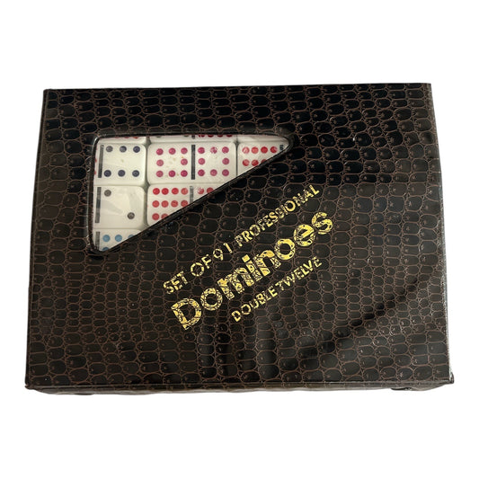 Pressman Family Classics Tournament Dominoes – Double Twelve – 91 Tiles with Case – 1994
