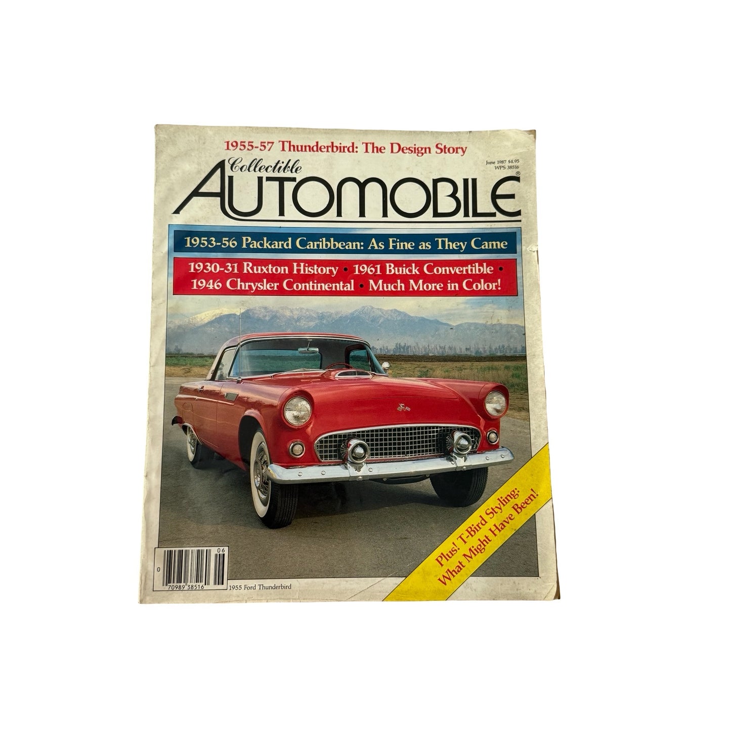 Collectible Automobile Magazine June 1987 1955-57 Thunderbird Design Story Packard Caribbean
