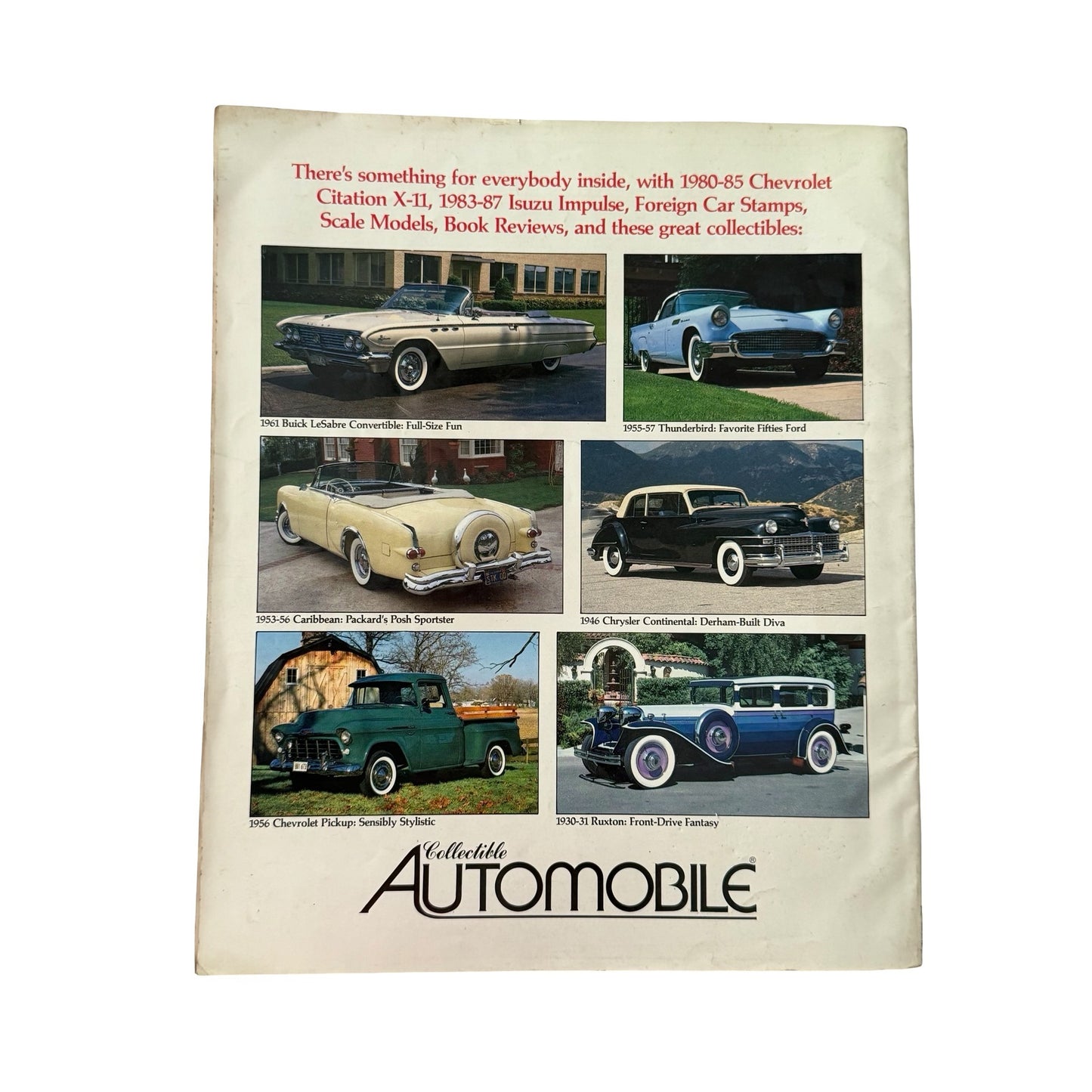 Collectible Automobile Magazine June 1987 1955-57 Thunderbird Design Story Packard Caribbean