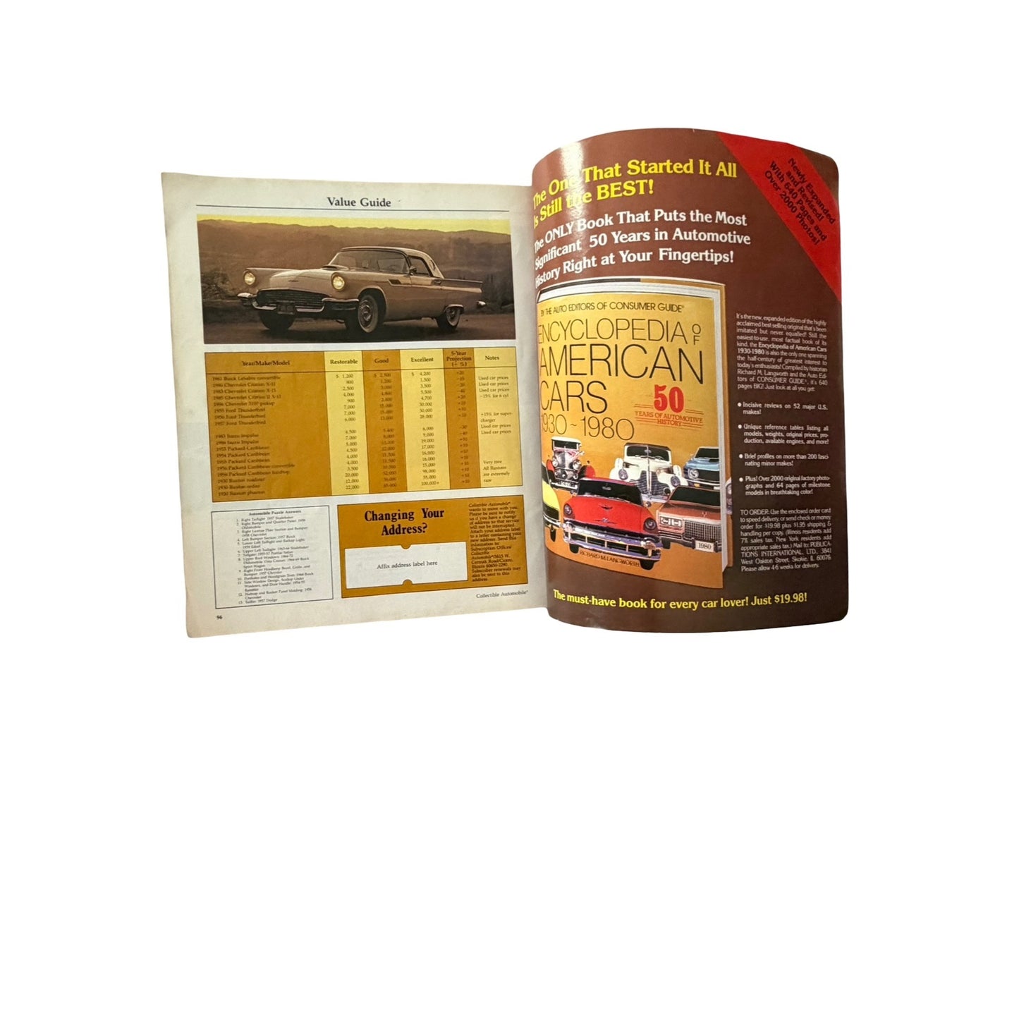Collectible Automobile Magazine June 1987 1955-57 Thunderbird Design Story Packard Caribbean