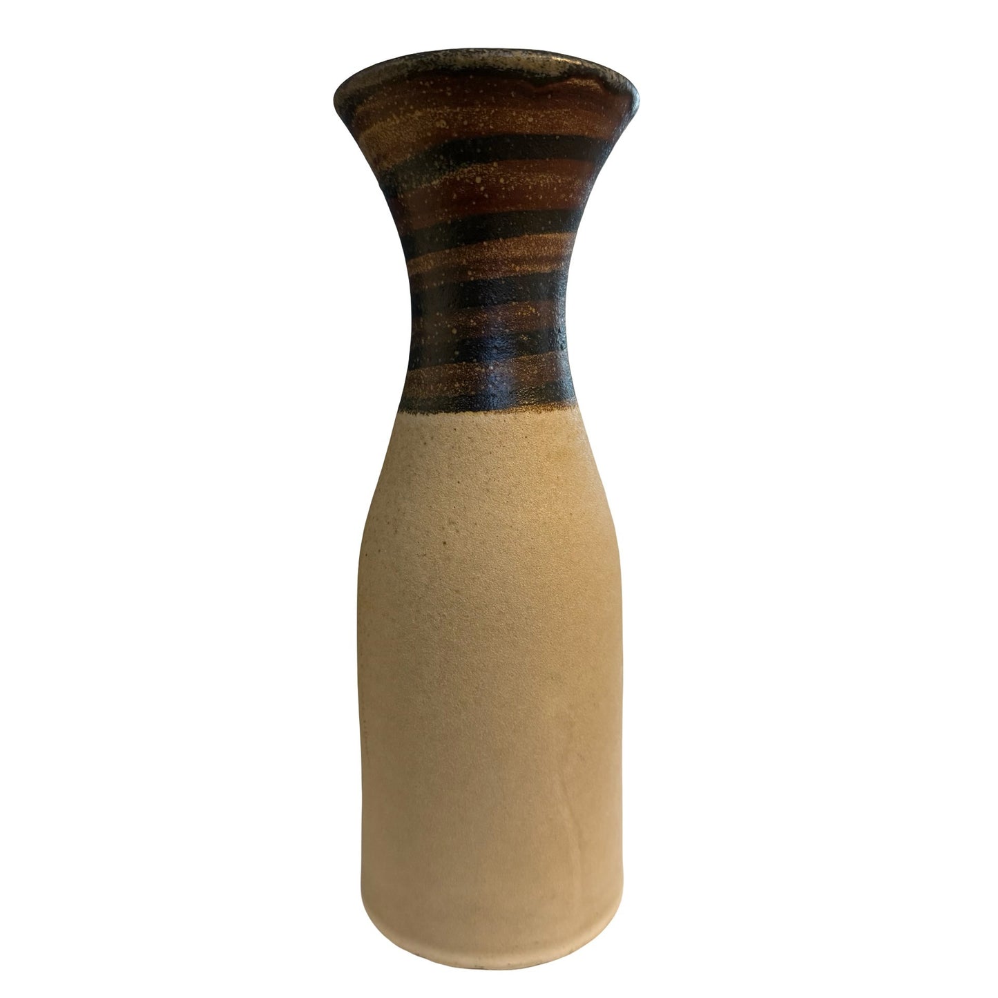 Vintage Pacific Stoneware Wine Bottle Vase 1970 Vin Grapes USA Pottery 11"