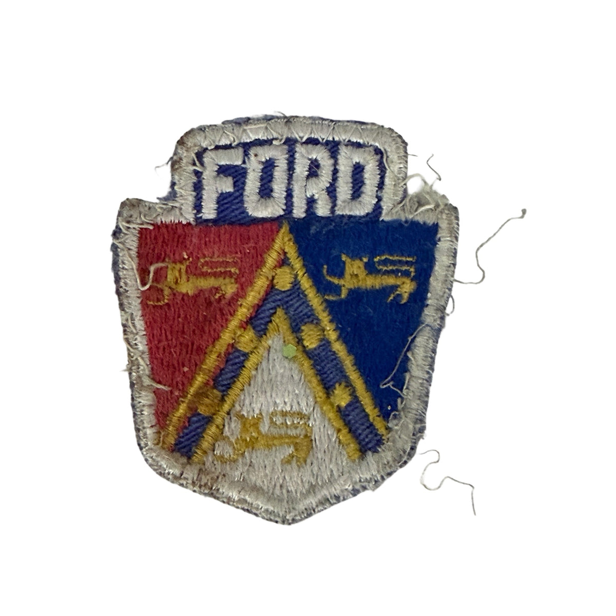Vintage Ford Motor Company Three Lion Crest Embroidered Sew On Patch 2.75 Inch