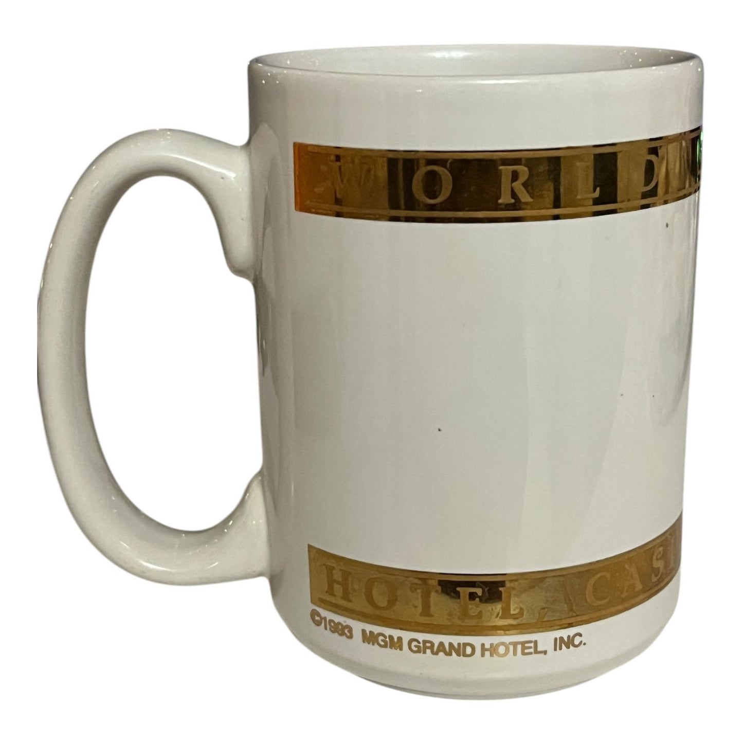 Vintage 1993 MGM Grand Hotel Las Vegas Coffee Mug – Gold Trim and Lion Logo