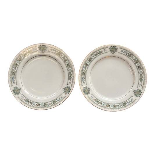 Vintage Buckingham Japan Fine China 6.5” Plates Set of 2 Floral Border Gold Trim