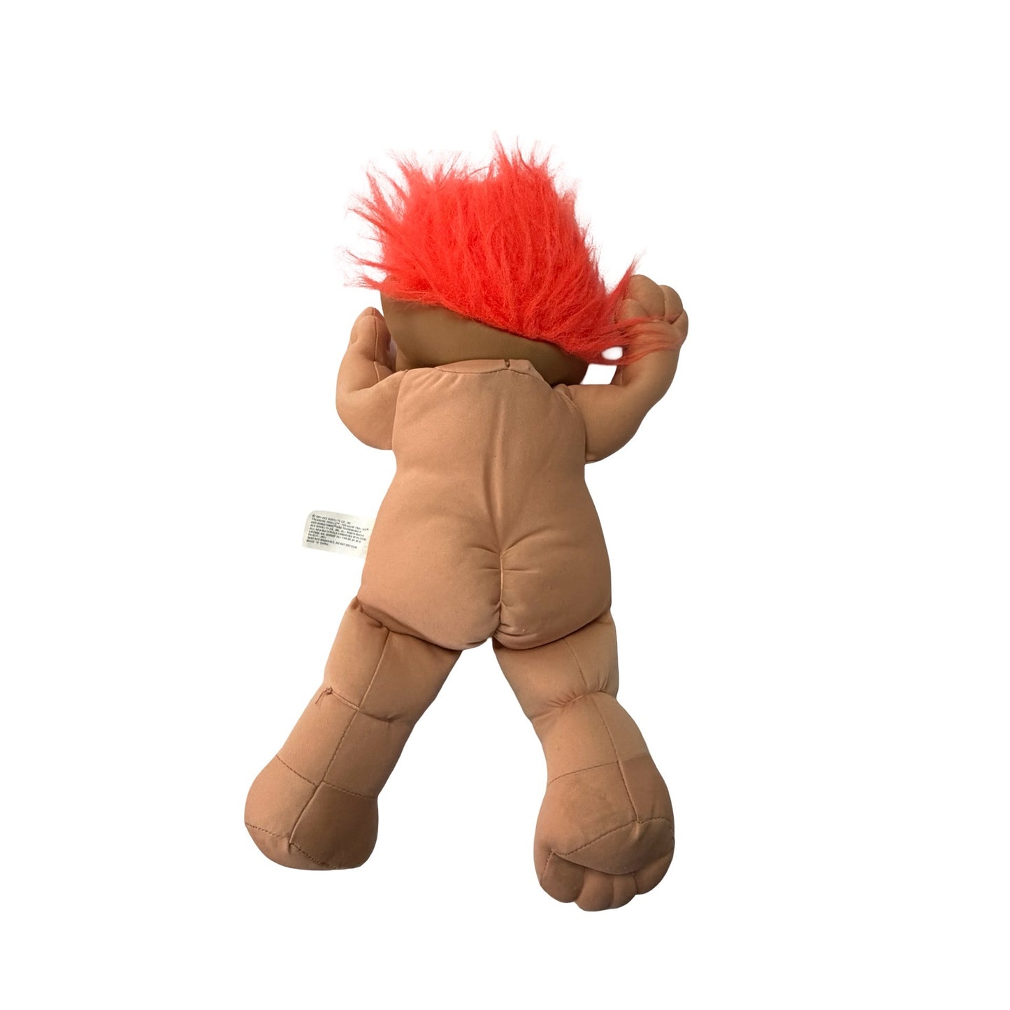 1991 Treasure Troll Teen Plush Doll Red Neon Hair Star Wishstone Belly Ace Novelty 14”