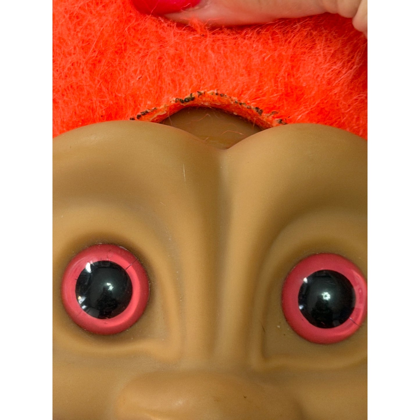 1991 Treasure Troll Teen Plush Doll Red Neon Hair Star Wishstone Belly Ace Novelty 14”