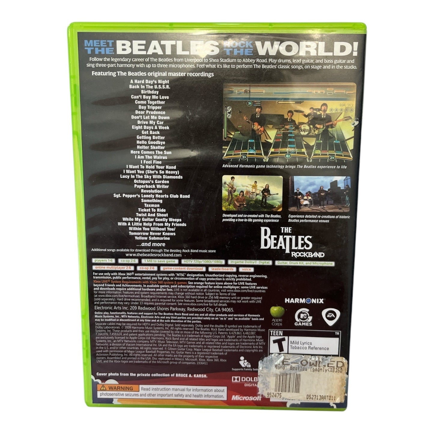 The Beatles: Rock Band Xbox 360 Music Game Complete in Case Harmonix EA