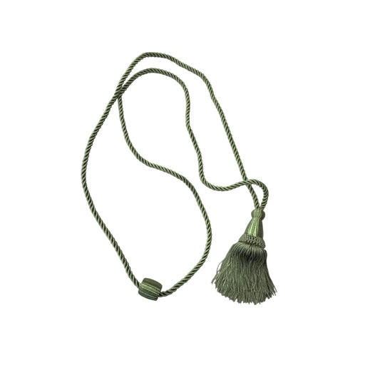 Vintage Olive Green Passementerie Tassel Curtain Tieback 45" Drapery Cord