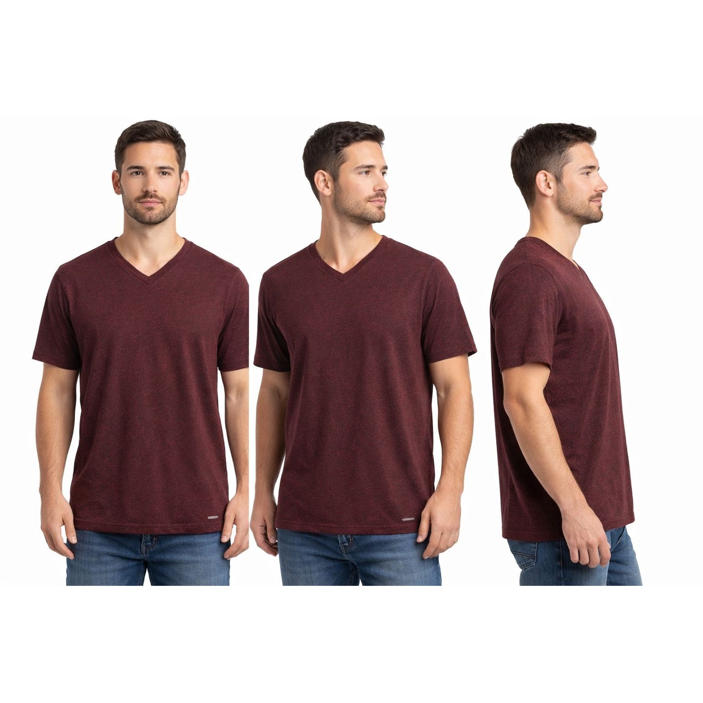 Tony Hawk Next Level Men’s V-Neck Performance T-Shirt Burgundy Large