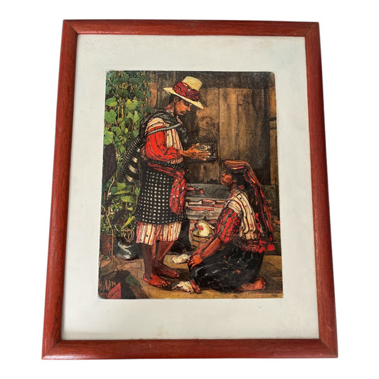 VTG 1972 C.L. Pettersen Relief Wall Art – Textured Raised Plaque – 15 x 12 Wood Frame