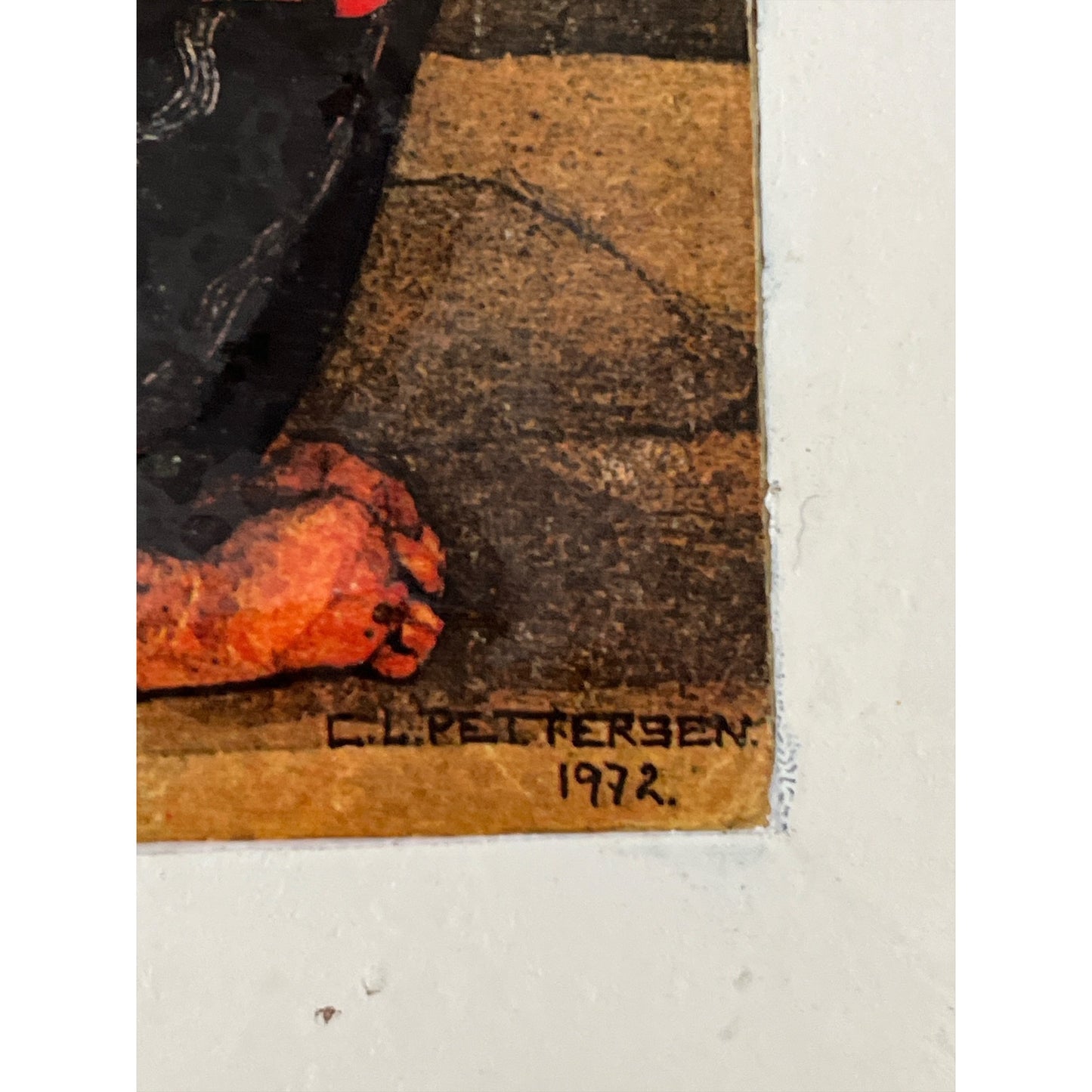 VTG 1972 C.L. Pettersen Relief Wall Art – Textured Raised Plaque – 15 x 12 Wood Frame