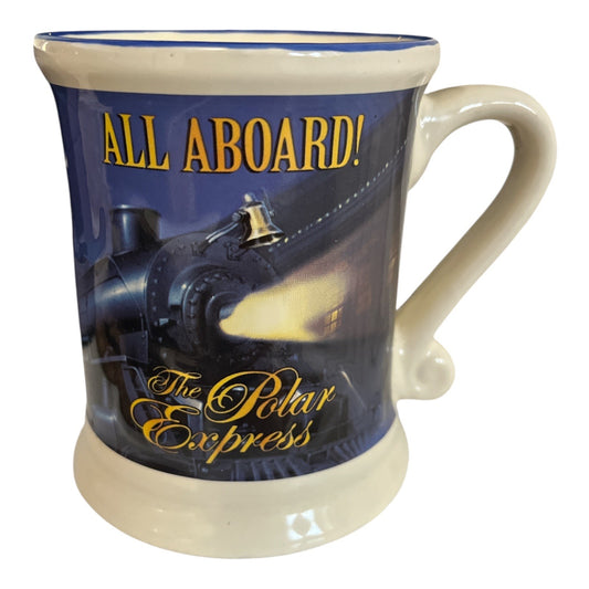The Polar Express “All Aboard” Coffee Mug – Warner Bros. 2017 – Believe Christmas Train Design
