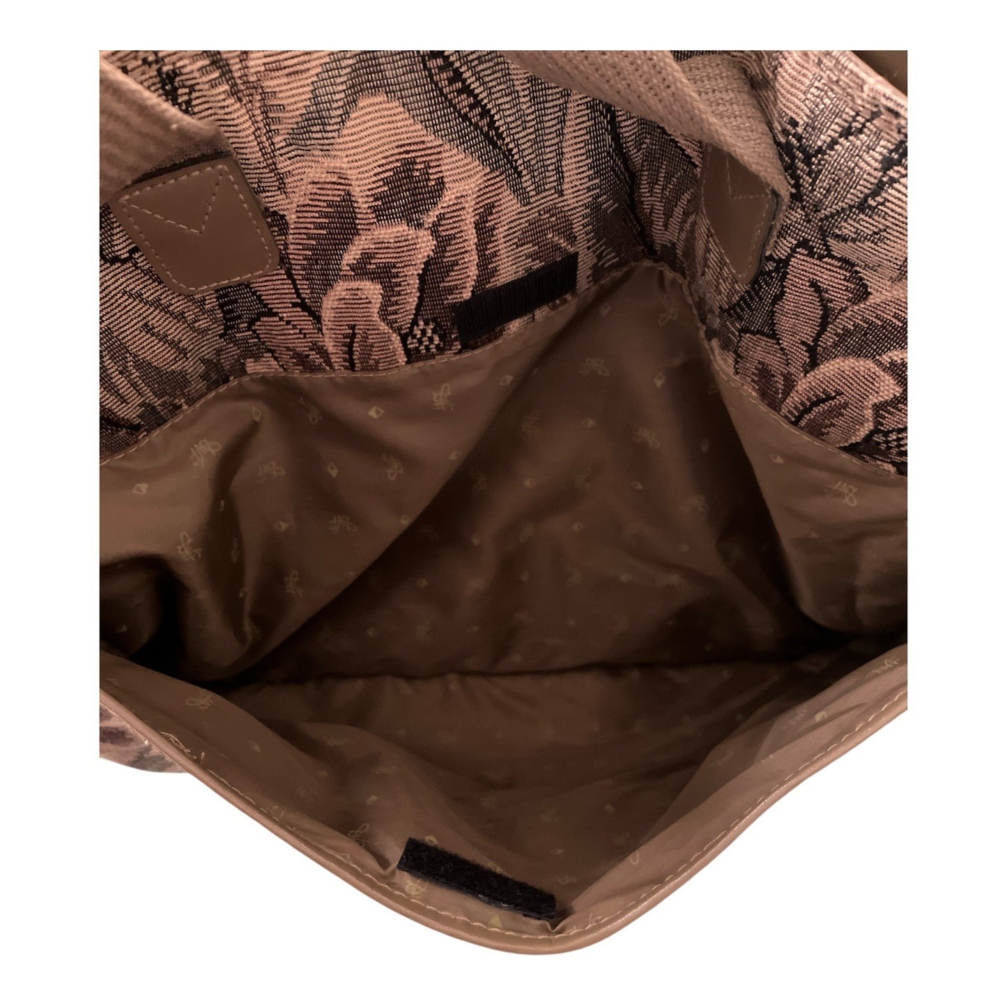 Vintage Diane von Furstenberg Floral Tapestry Tote Bag Brown Neutral Shoulder Handbag