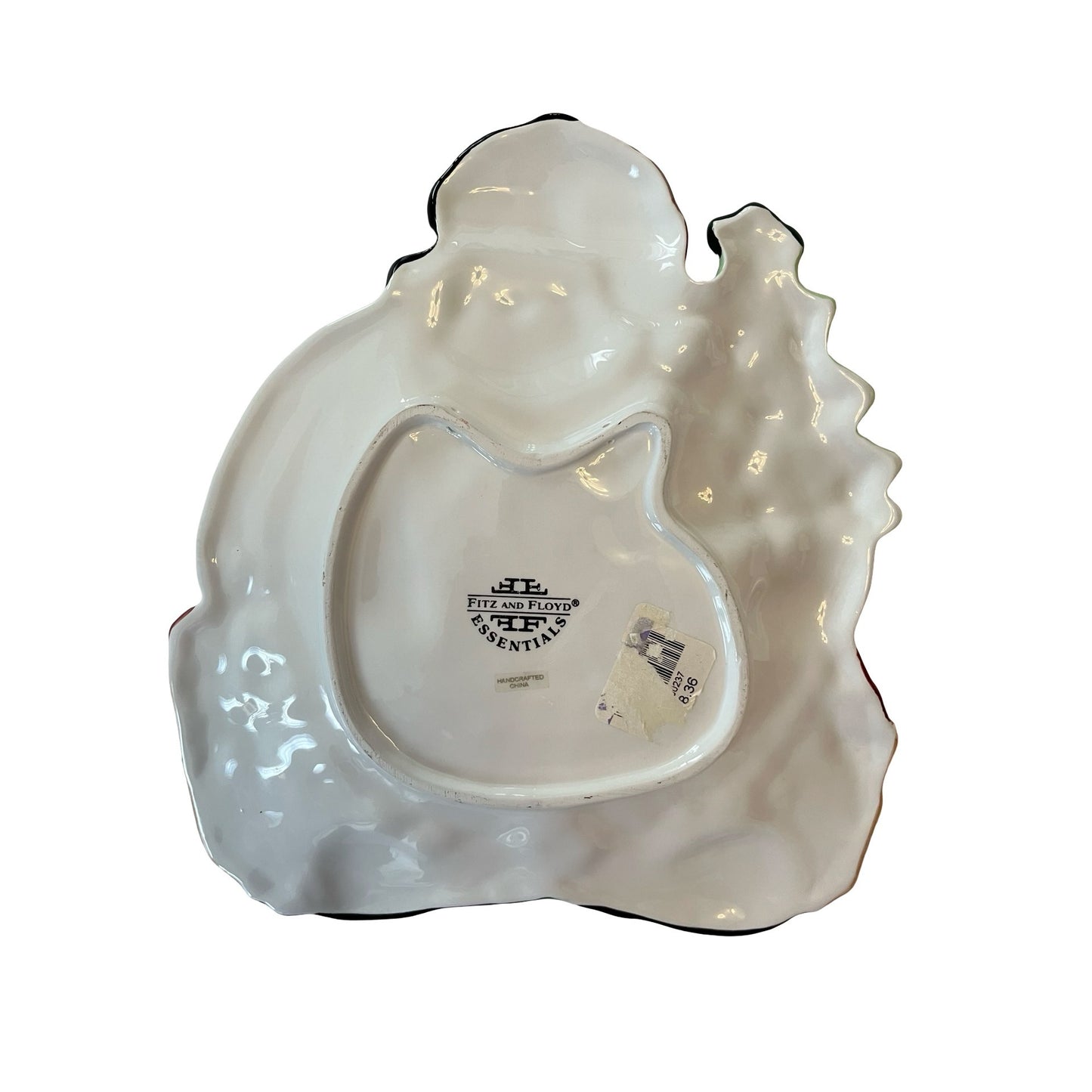 Fitz and Floyd Snowman Plate Christmas Serving Dish Holiday Figural Essentials 10x9