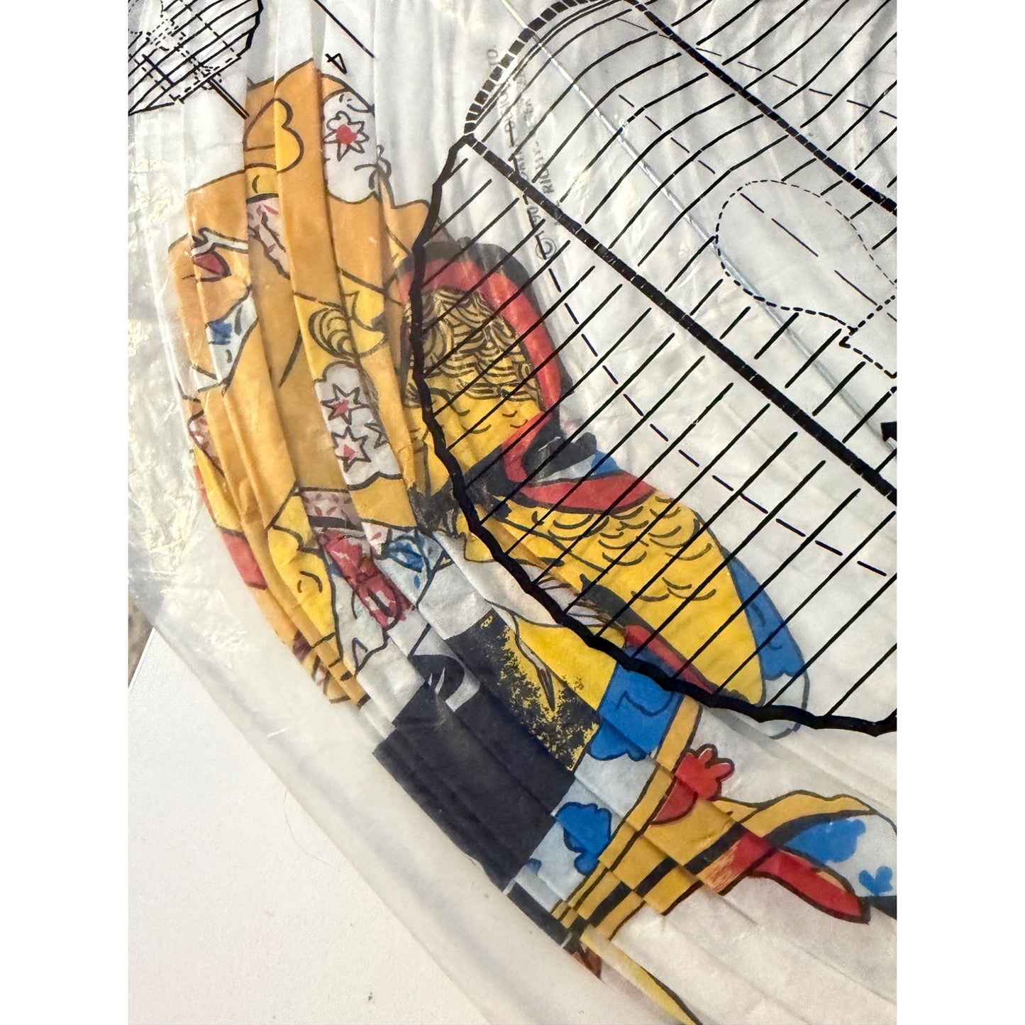 Vintage 1990 Morita Design Japanese Geisha Paper Hanging Lantern 16 Inch NOS Unused