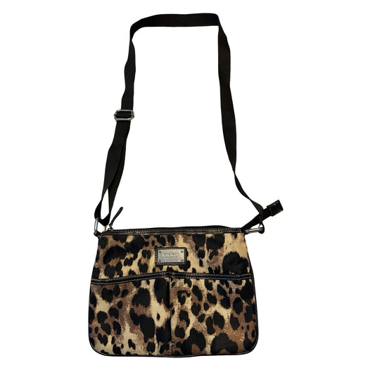 Nine West Leopard Print Crossbody Bag Adjustable Strap Nylon Purse 10x7
