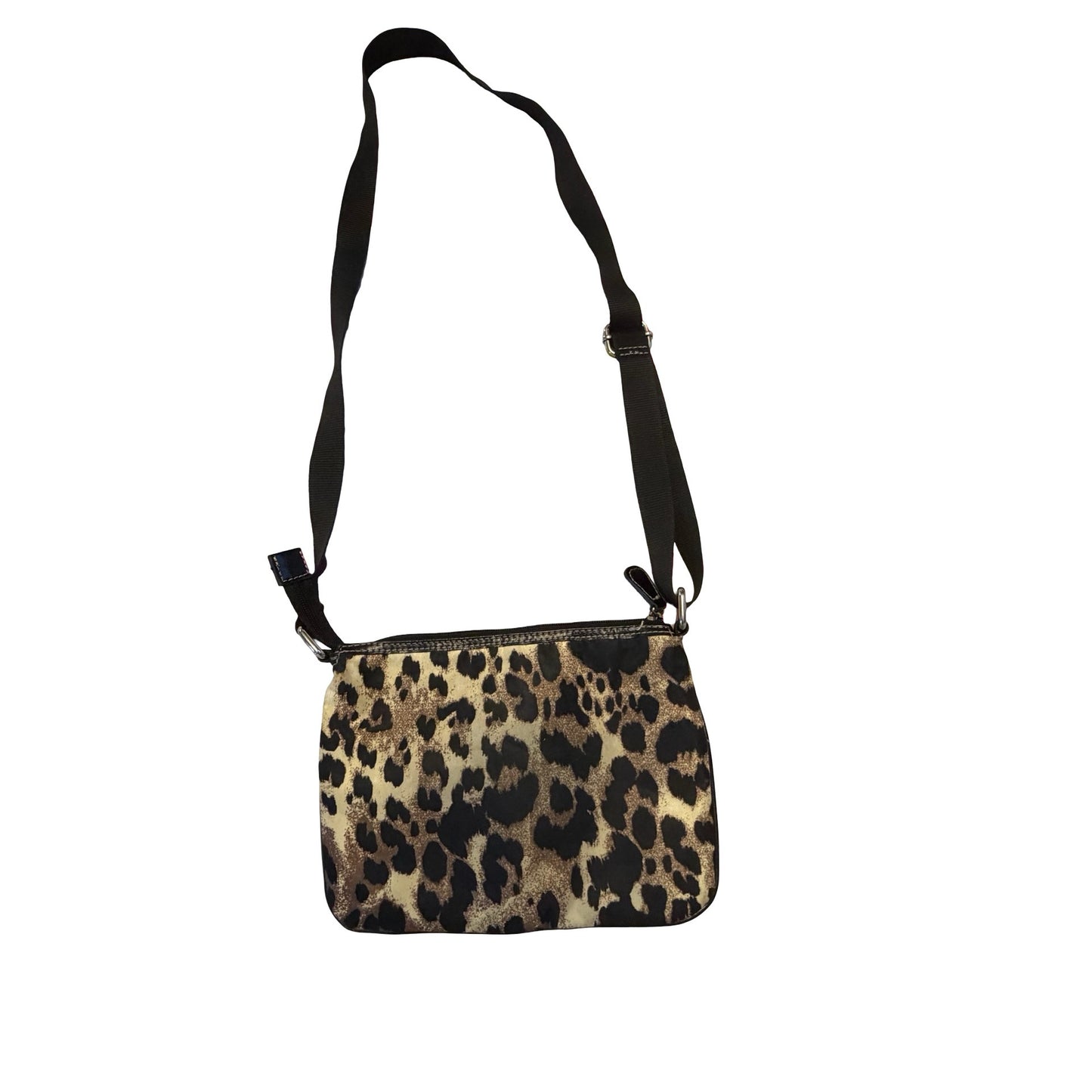 Nine West Leopard Print Crossbody Bag Adjustable Strap Nylon Purse 10x7