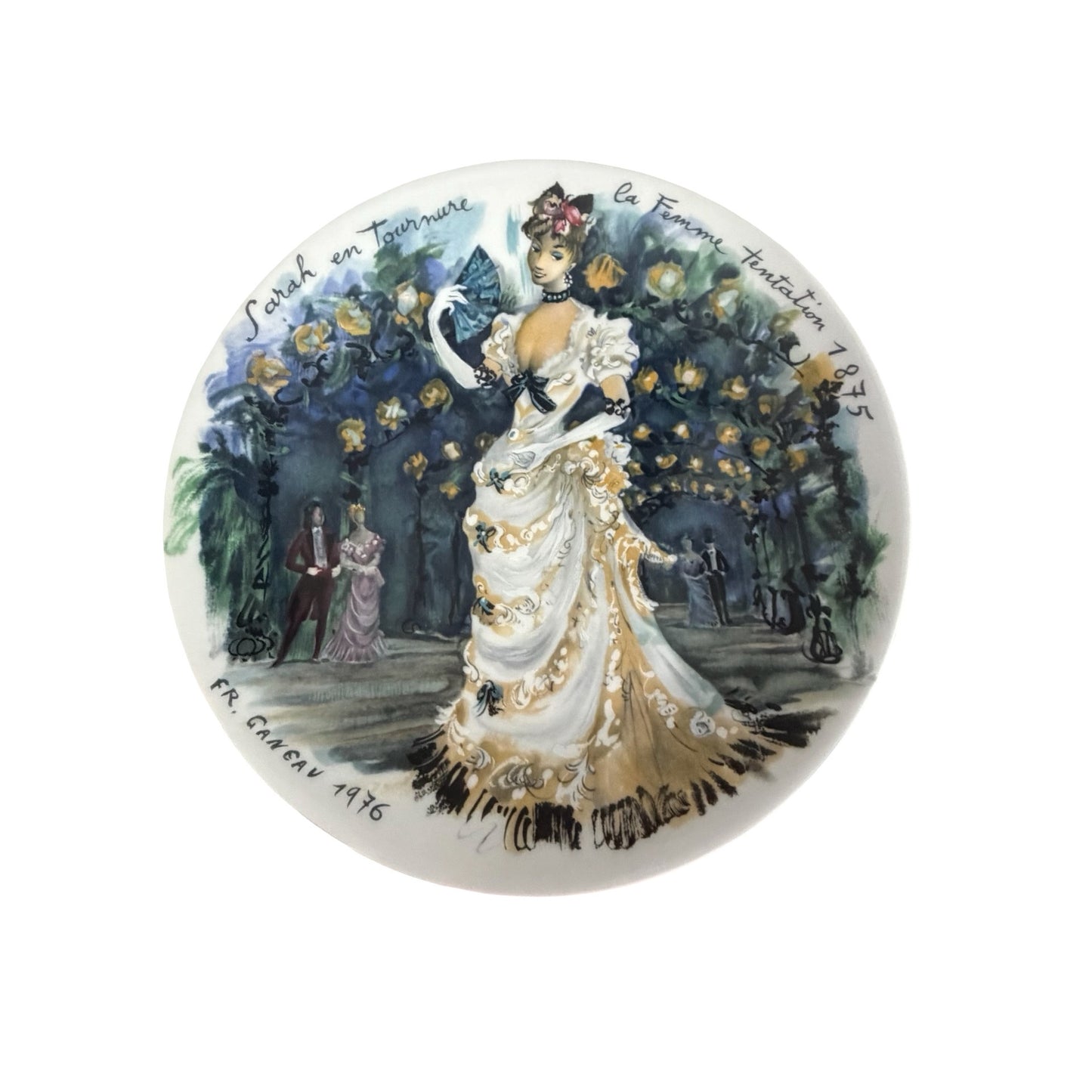 D'Arceau Limoges Les Femmes du Siècle 1875 Sarah en Tournure Collector Plate France