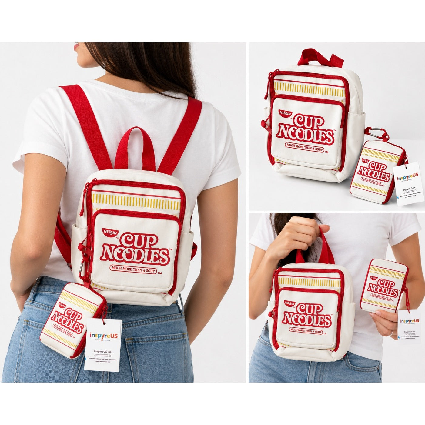 NWT Nissin Cup Noodles Mini Backpack Matching Pouch InspyreUS Novelty Bag