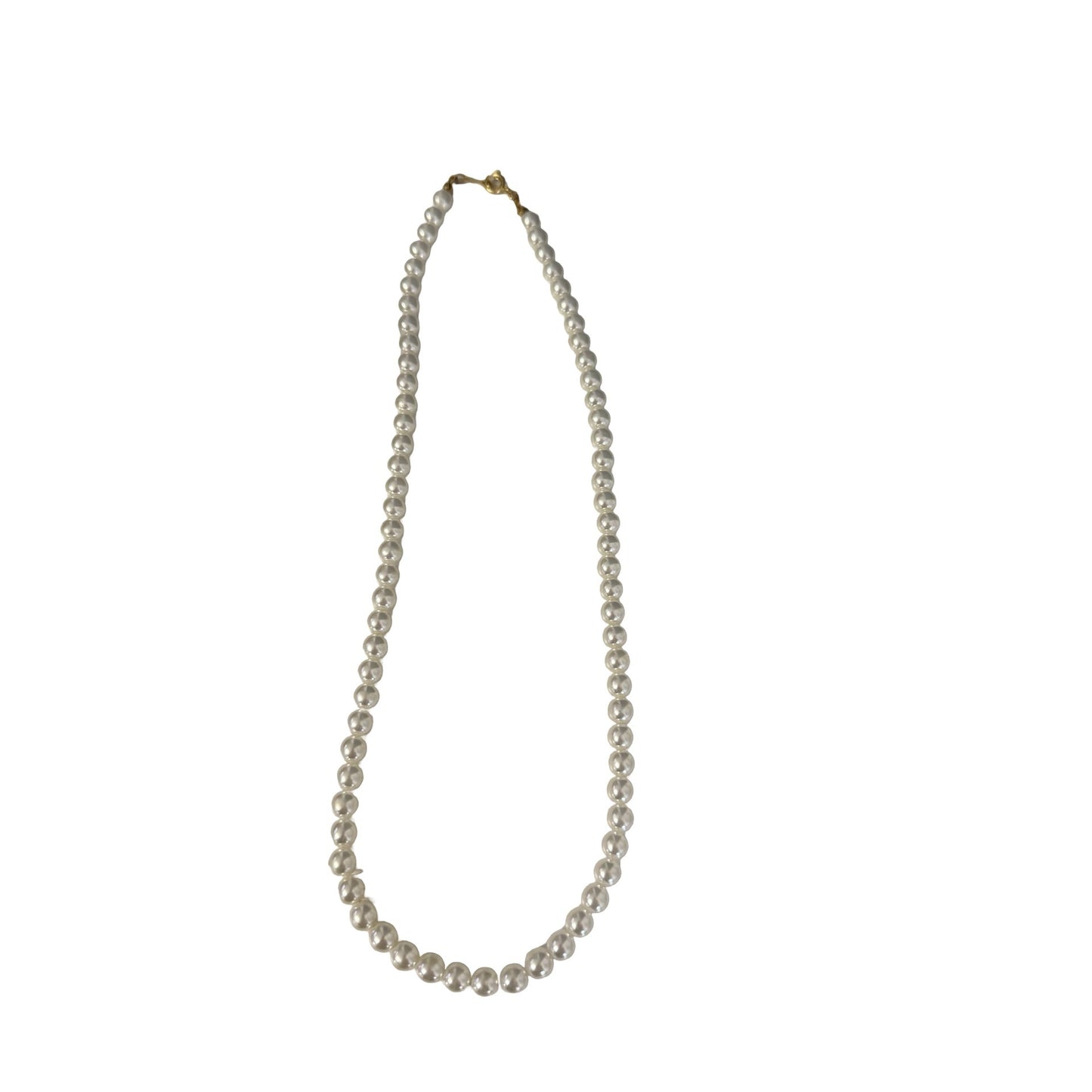 Vintage 17 Inch Faux Pearl Beaded Necklace Classic Single Strand