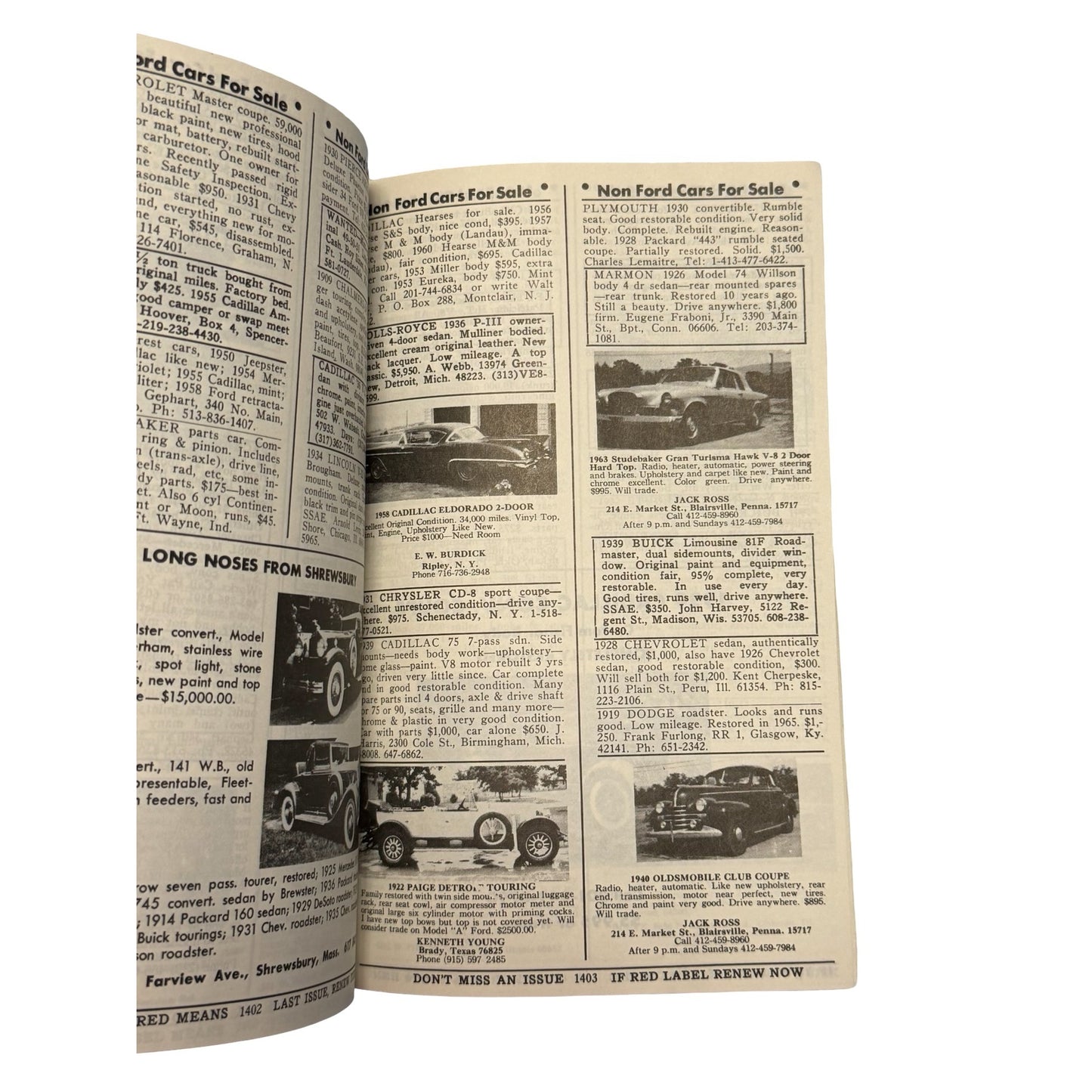 1968 Hemmings Motor News August 1968 Antique & Classic Car Magazine Vintage Auto Ads