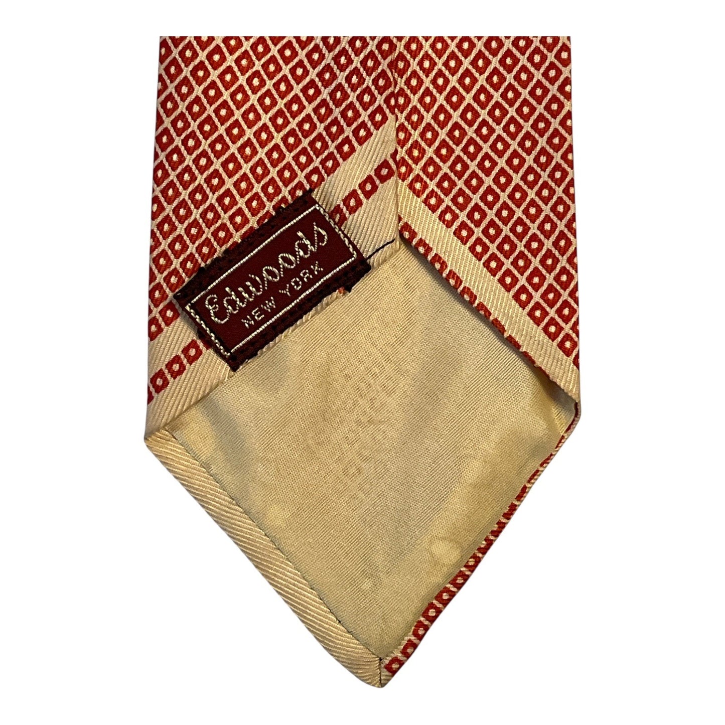 Vintage Edwoods New York Men’s Necktie – Red & White Diamond